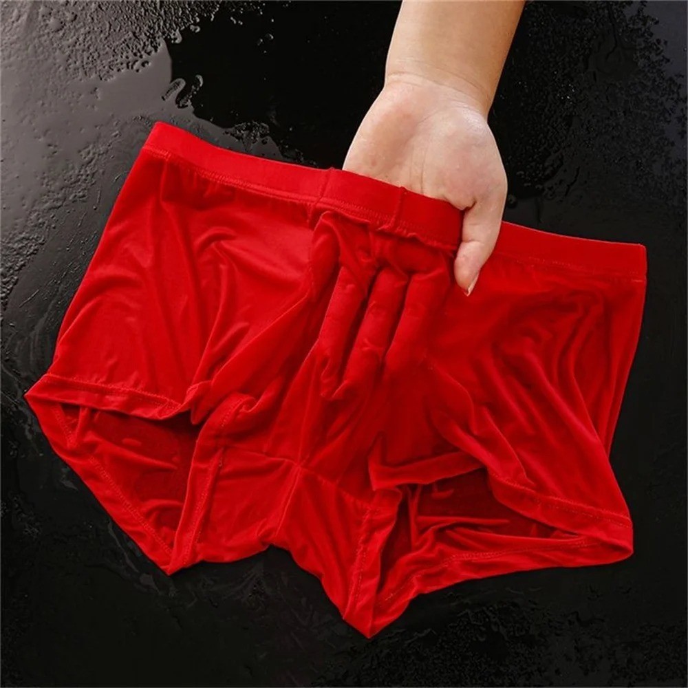 Ultra Thin Ice Silk Boxers Underwear Men Semi-transparent Seamless Sexy Male*