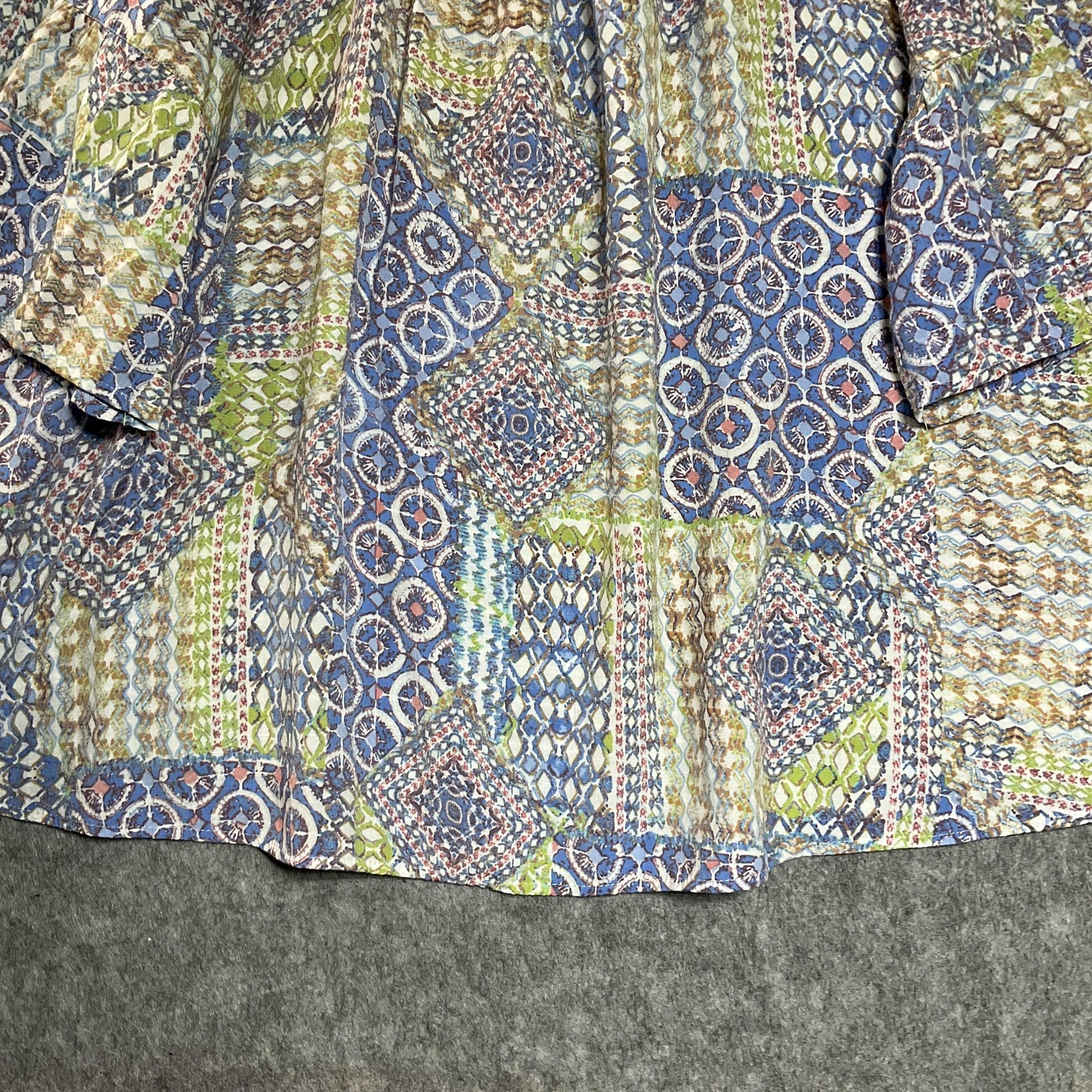 Kim Rogers Shirt Womens Plus 2X Multicolor Kimono Flutter Sleeve Relaxed Blouse
