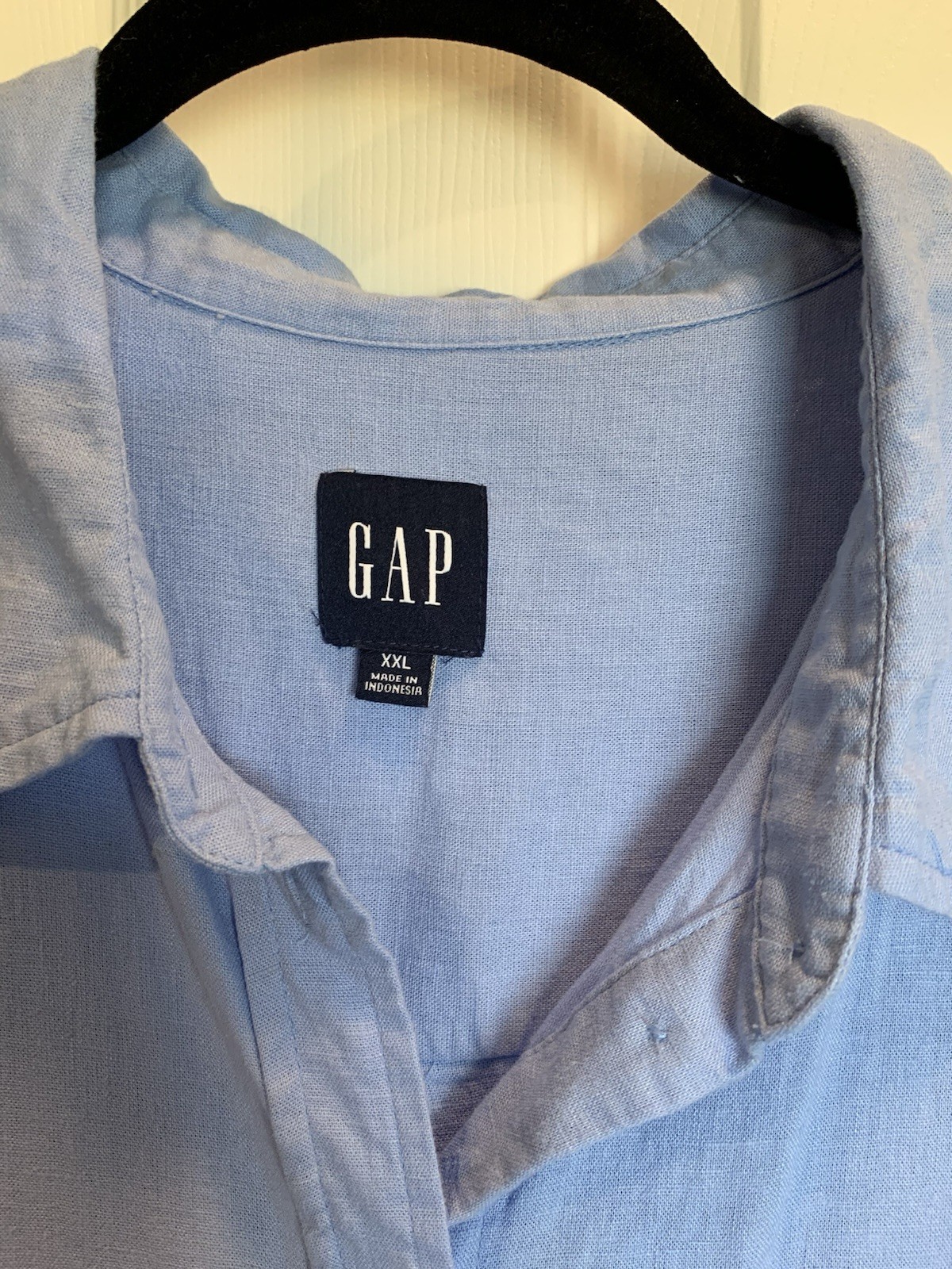 Gap Women’s Blue linen-blend button down shirt Size XXL – 2XL