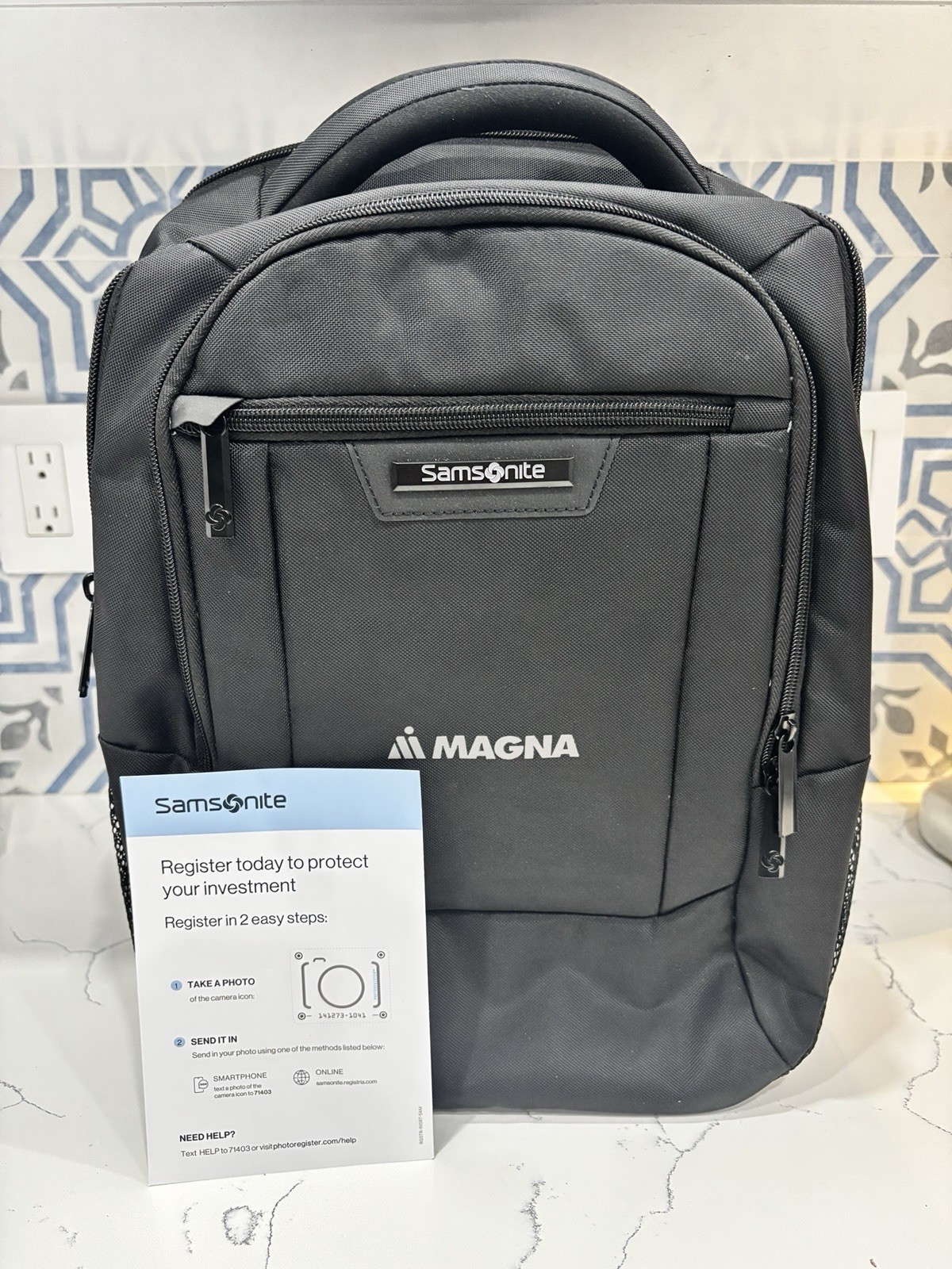 Samsonite MAGNA Classic Business Everyday Backpack Black Fits Up To 16” Laptop