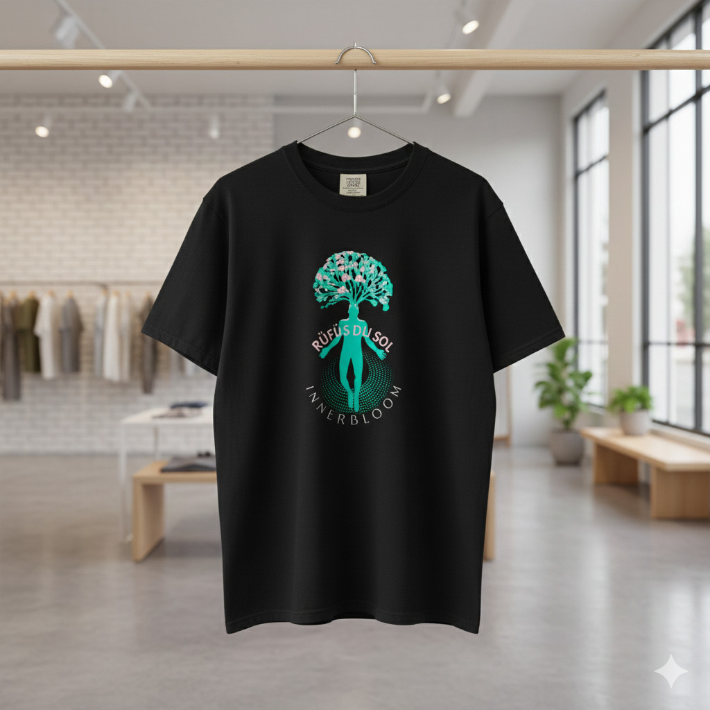 Rufus Du Sol Innerbloom Psychedelic Tree Graphic Black T-Shirt Unisex – S348