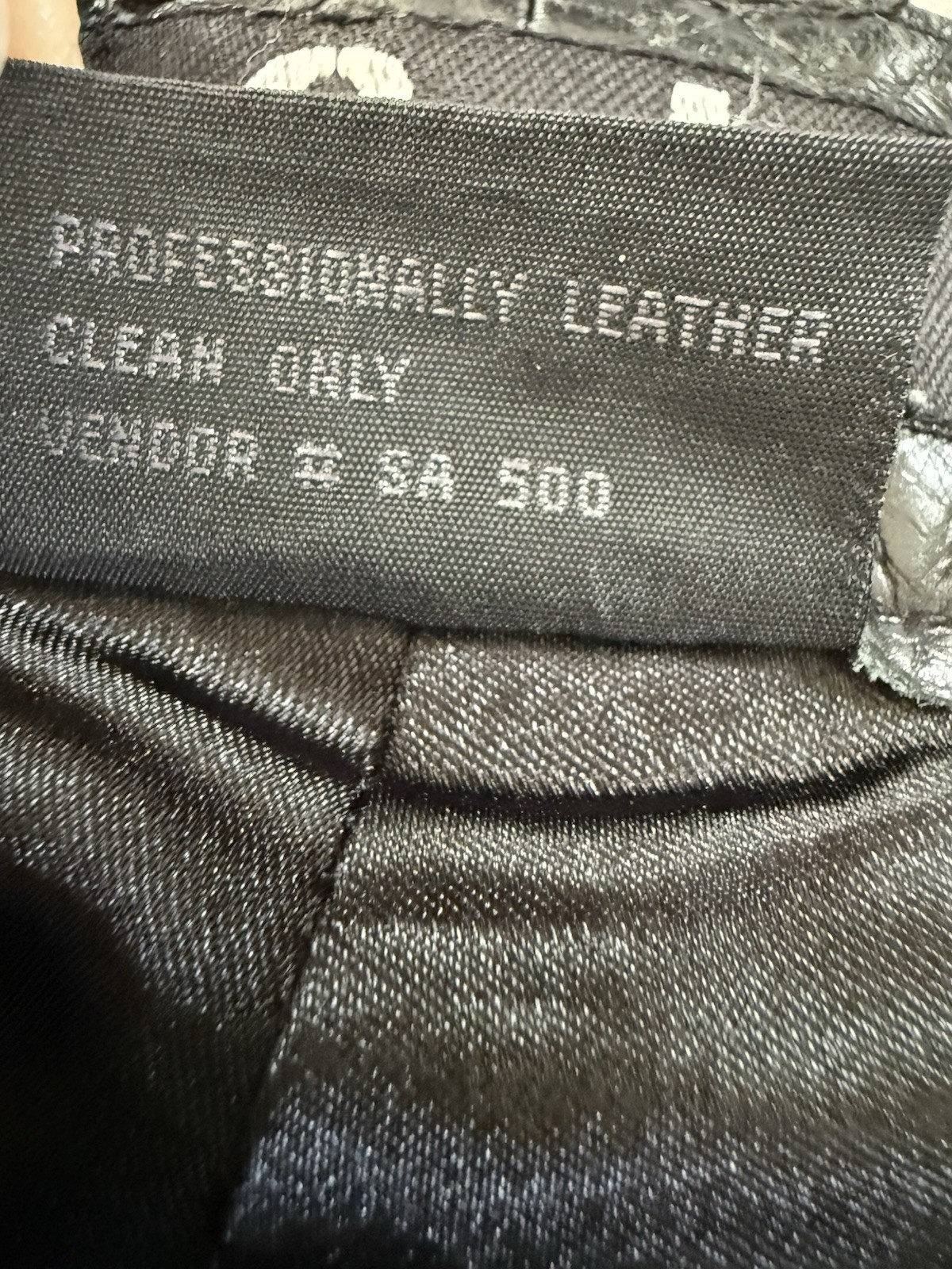 Vintage Guess GJ Leather Pants Mens 36×31 Black Bootcut Y2K Moto Biker Rocker