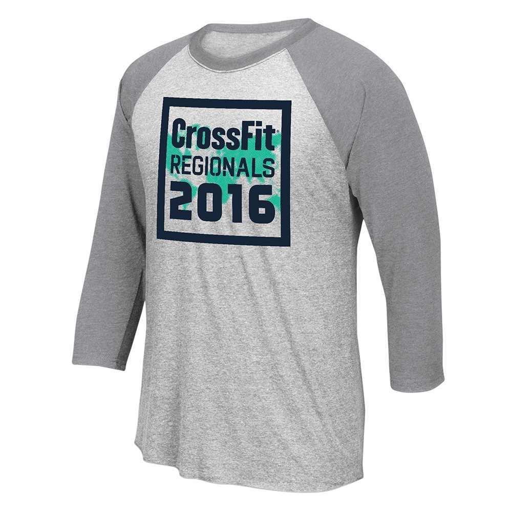 2016 Reebok Crossfit Regionals Men’s Grey 3/4 Sleeve Raglan T-Shirt