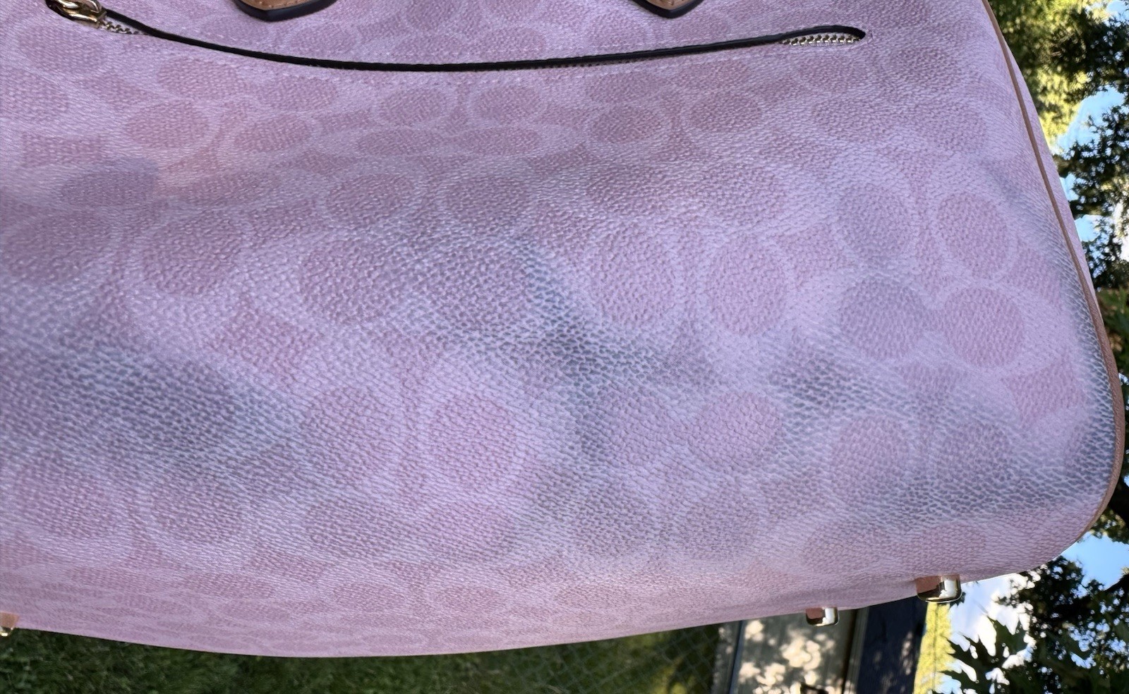 USED* Coach Rowan Large Satchel Bag In Signature in Powder Pink