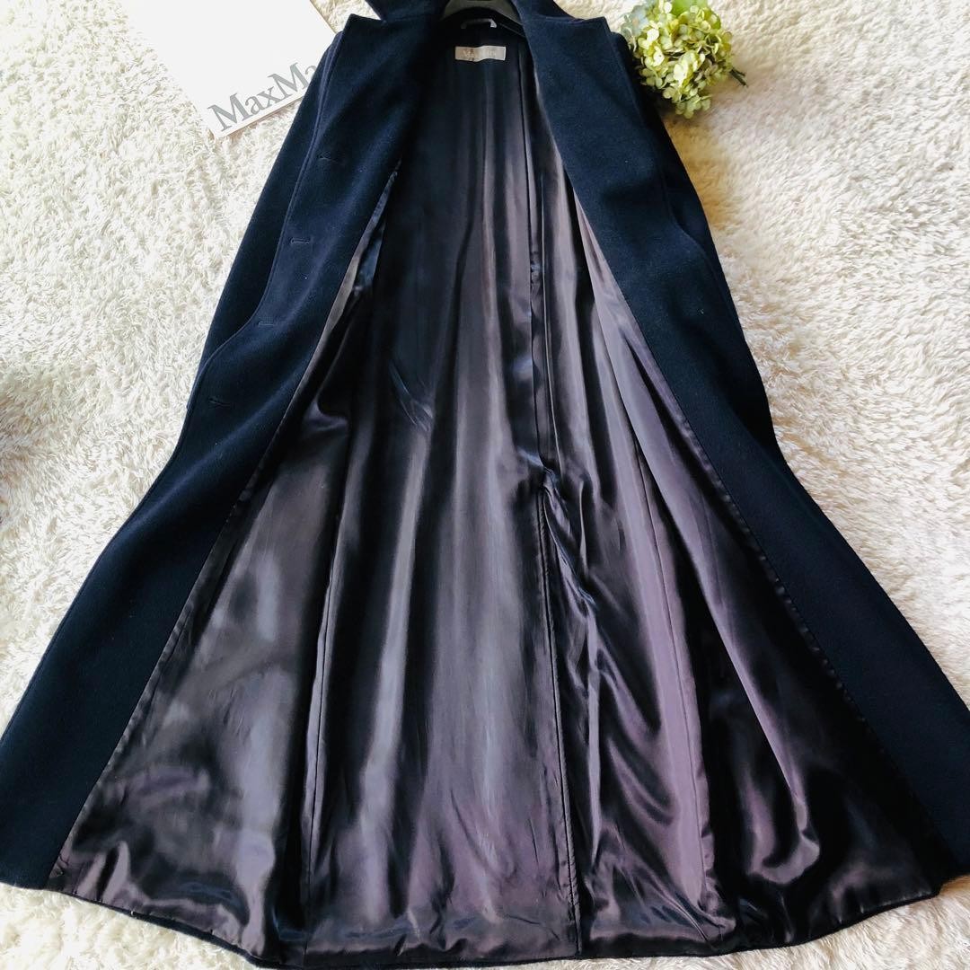 Max Mara belted coat, women’s, wool, navy, size M
