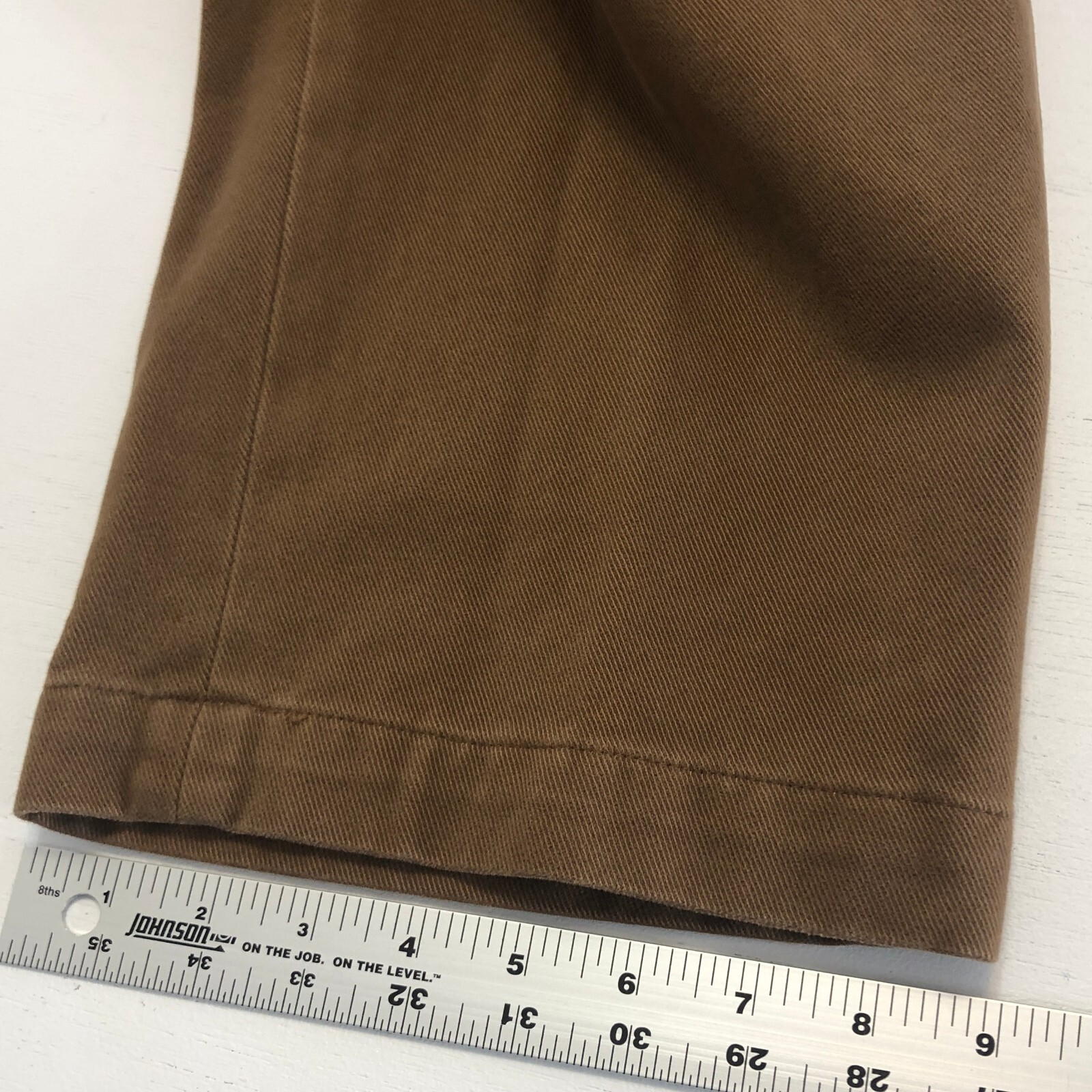 vtg Brooks Brothers 346 Pants 35×29.5 Brown 100% Soft Cotton Twill Hong Kong