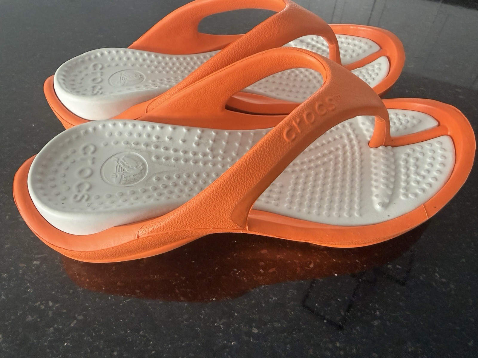 Crocs Athens Flip Flops Women Orange Color Size W 6 M 4