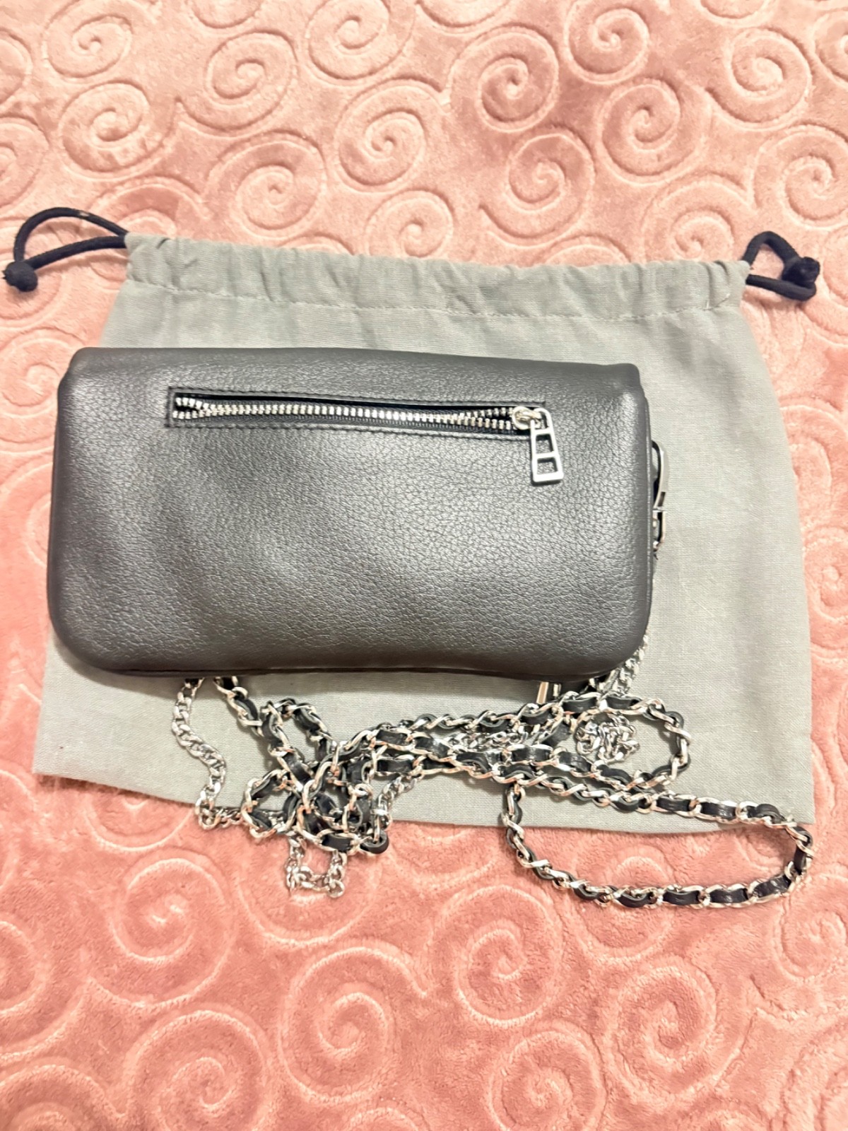 authentic nano leather bag with chain zadic and voltaire