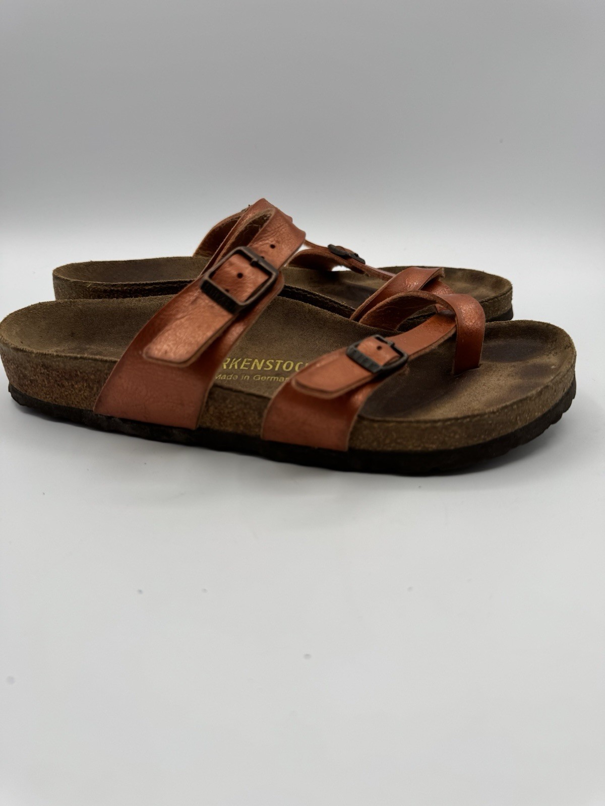 Birkenstock Mayari Copper Sandals EU 38 Regular Wide Germany Leather