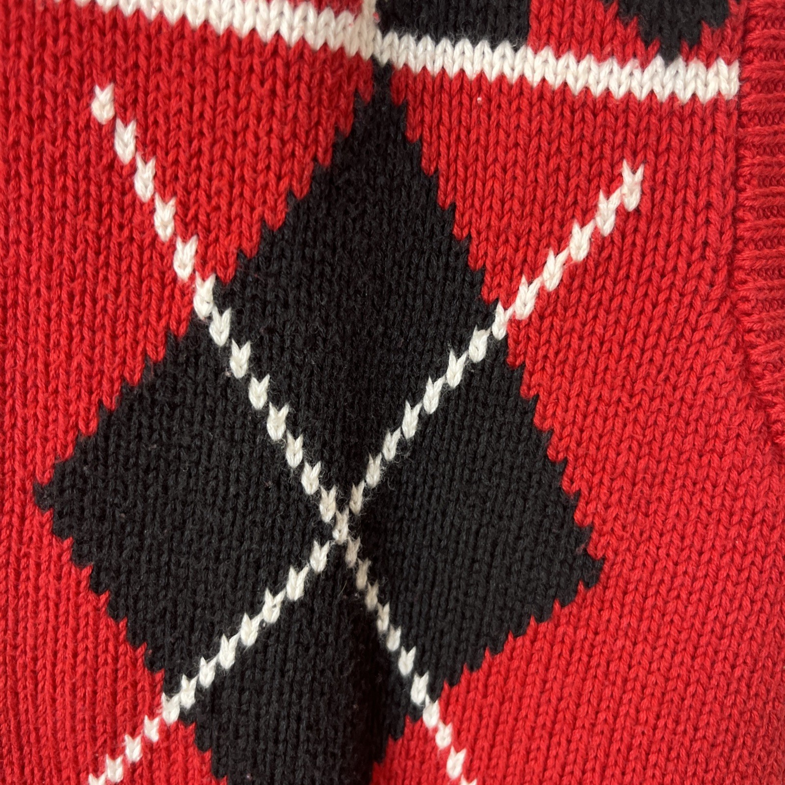 Koret Vintage Women’s Multicolor Cardigan Argyle Knit Sweater Vest Sz S Cabin