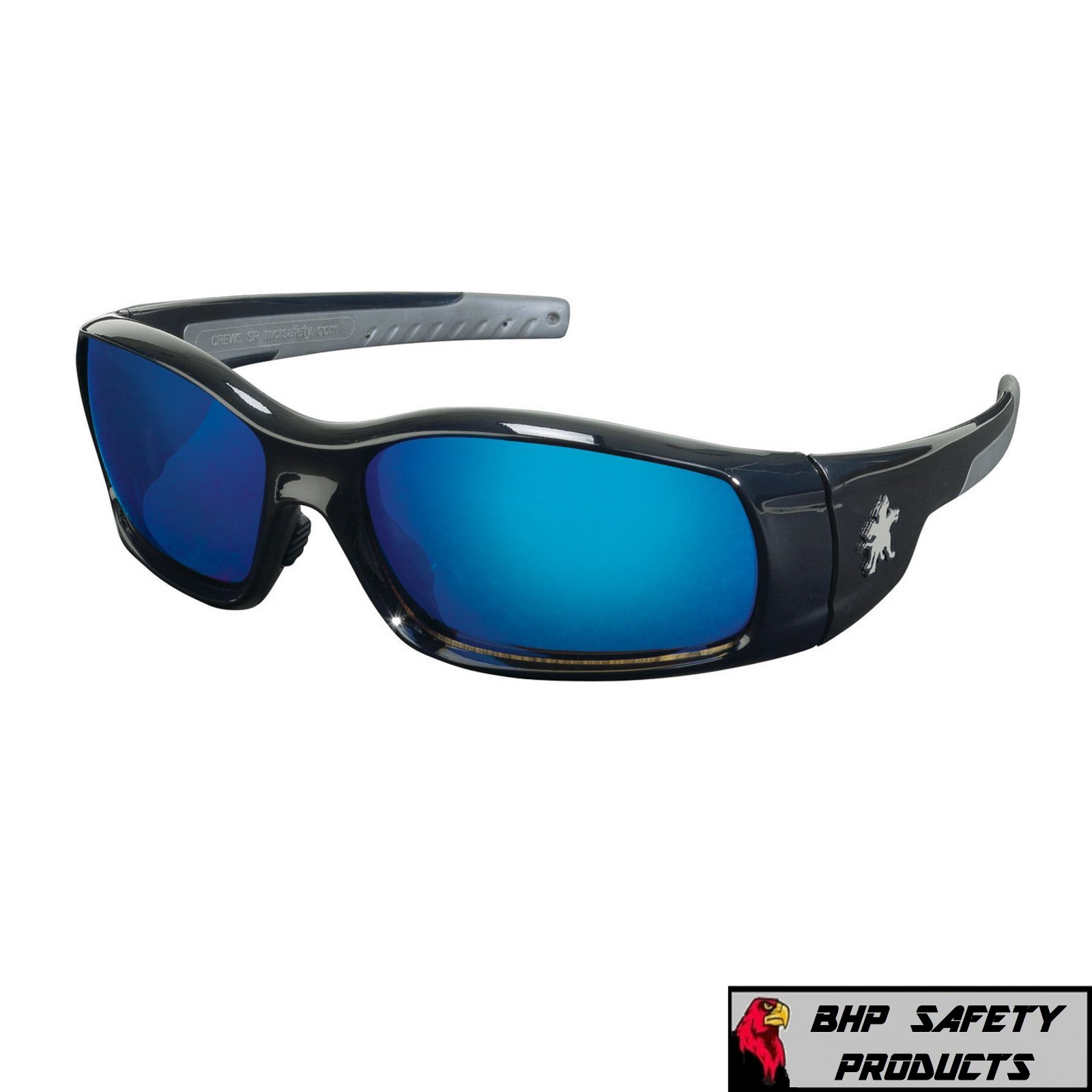 MCR CREWS SWAGGER SAFETY GLASSES SR118B BLACK FRAME/BLUE MIRROR LENS SUNGLASSES