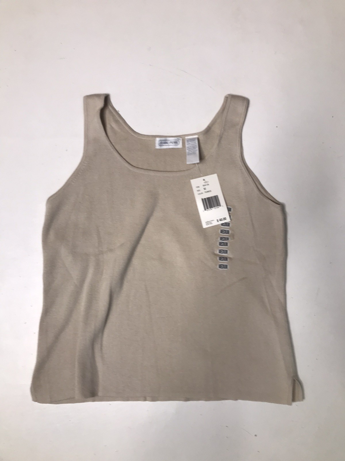 Jeanne Pierre Tan Taupe Pumice Cotton Tank Top Size M