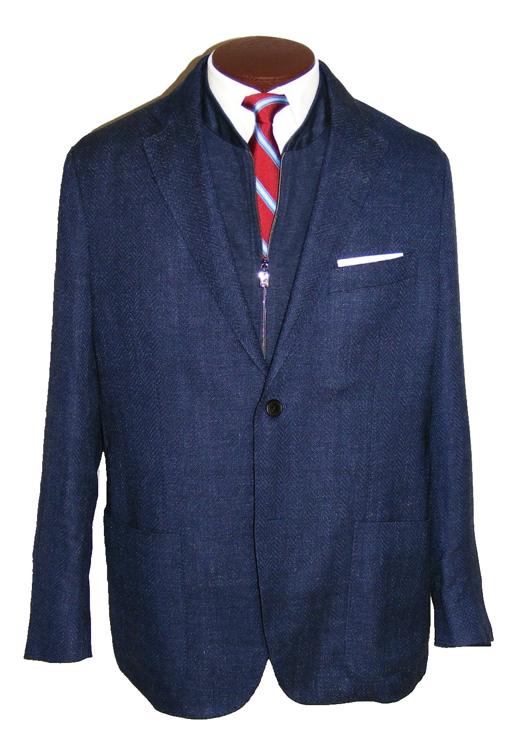 MEN 44R TAILORED SLIM FIT CORNELIANI ID ITALY IDENTITY ZIP BIB SPORTCOAT JACKET