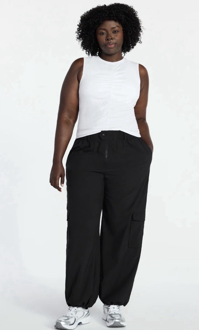 Avia Womens Outdoor Ripstop Jogger Pants, Comfort, Pockets Black Sports XXXL 22