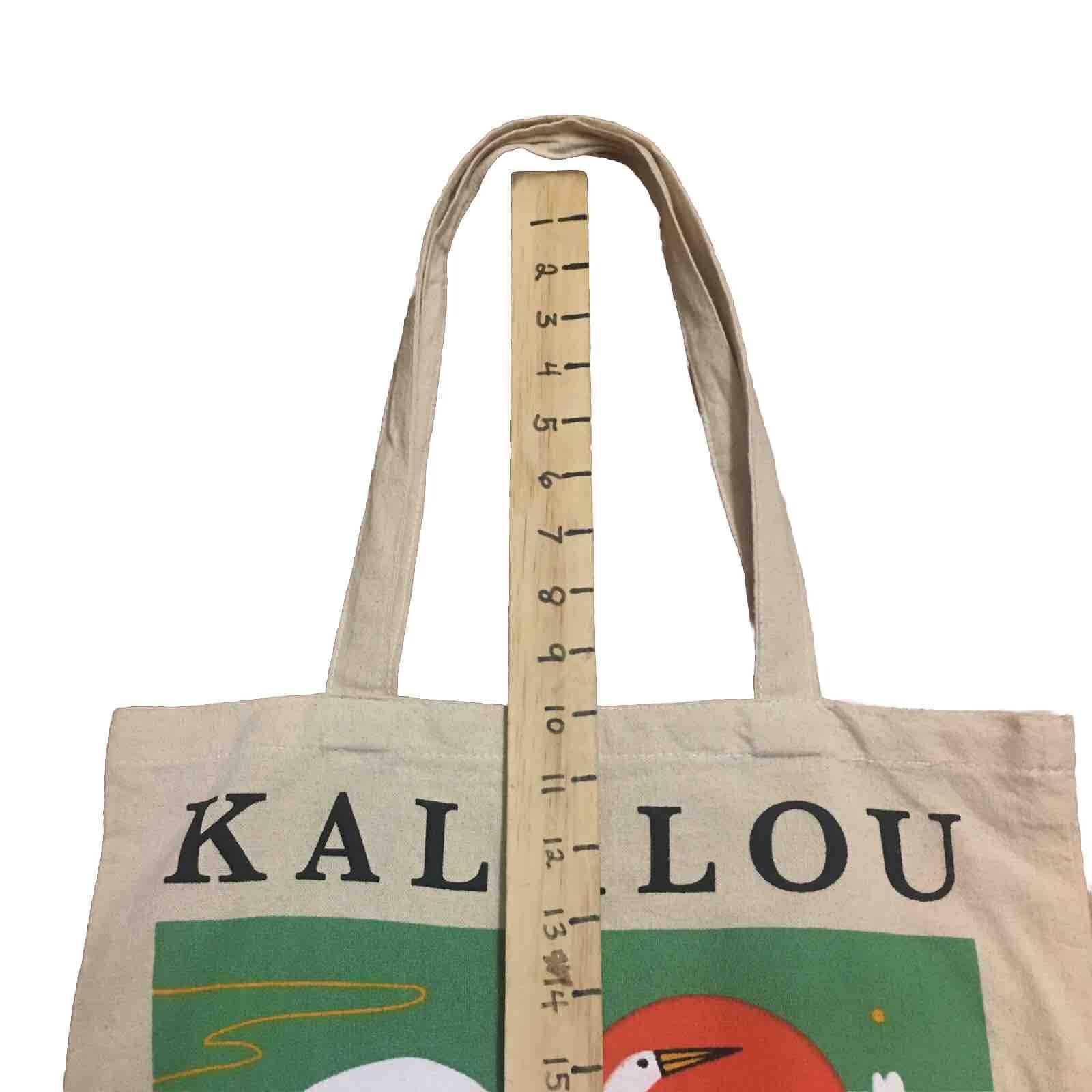 Kalalou white Cranes birds orange sun canvas tote bag