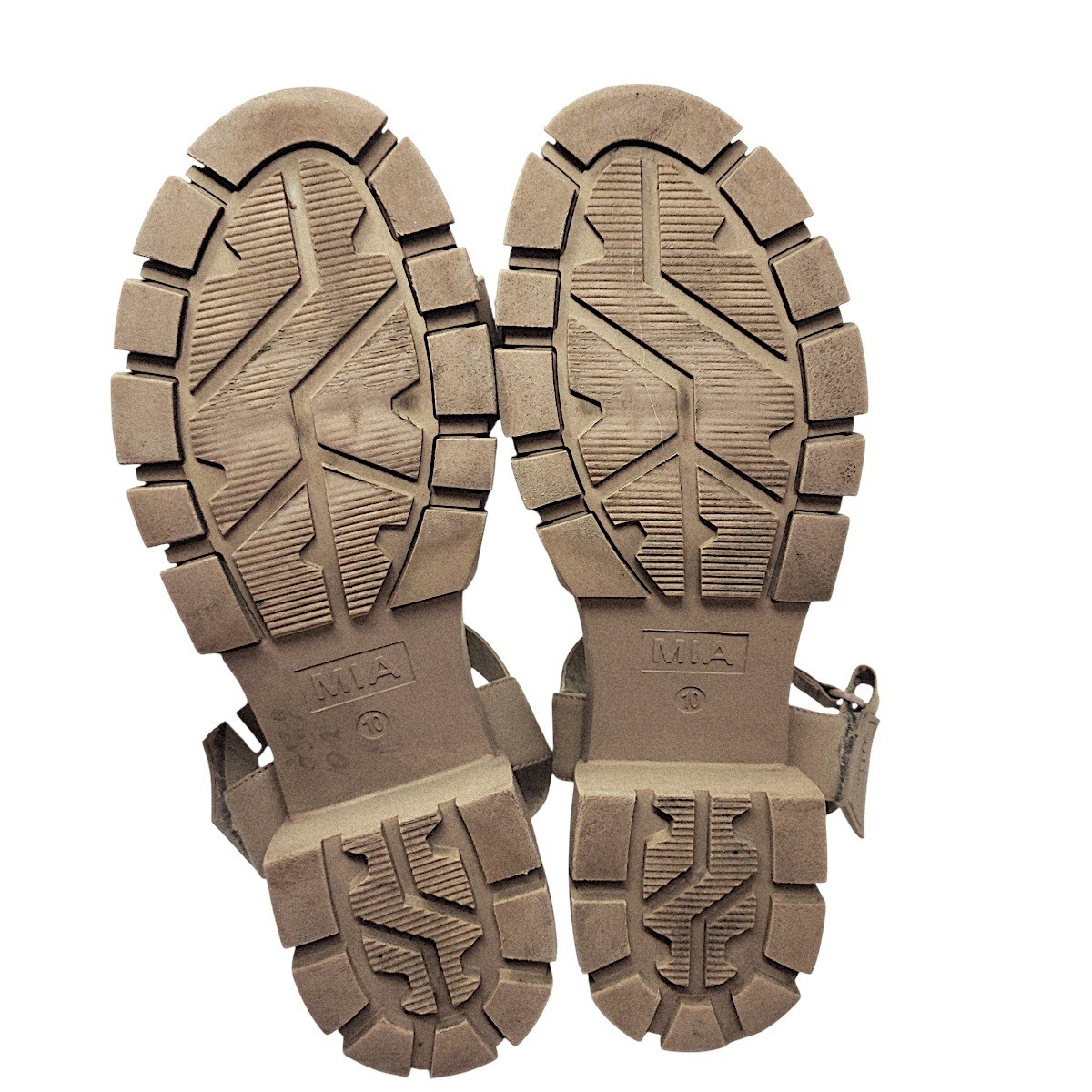 MIA Sandals 10 Wom Skyler Taupe Chunky Lug Sole Platform Block Heel Y2K Festival