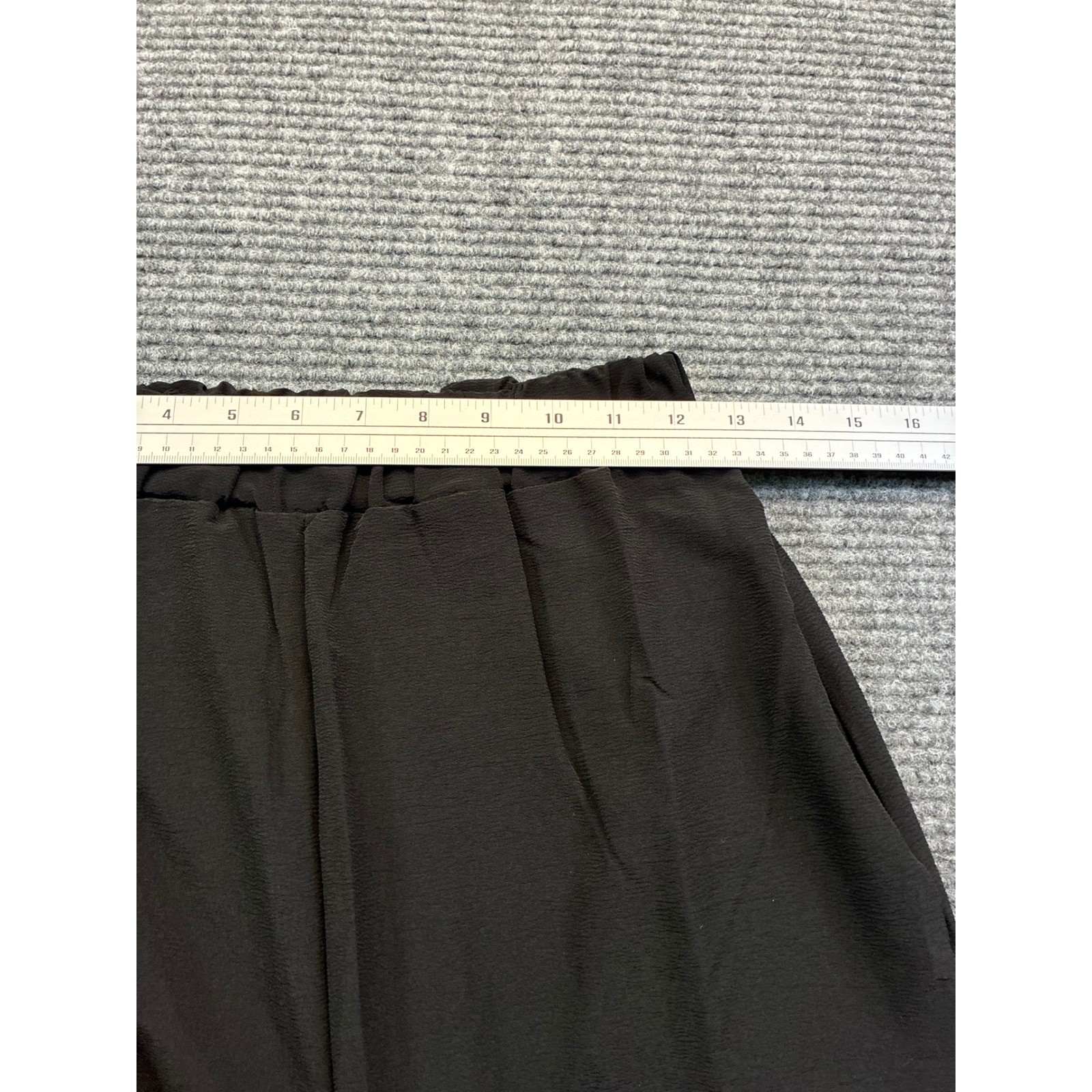 Womens Black 2 Piece Lounge Set Textured Crepe Wide Leg Pants & Oversized Top S