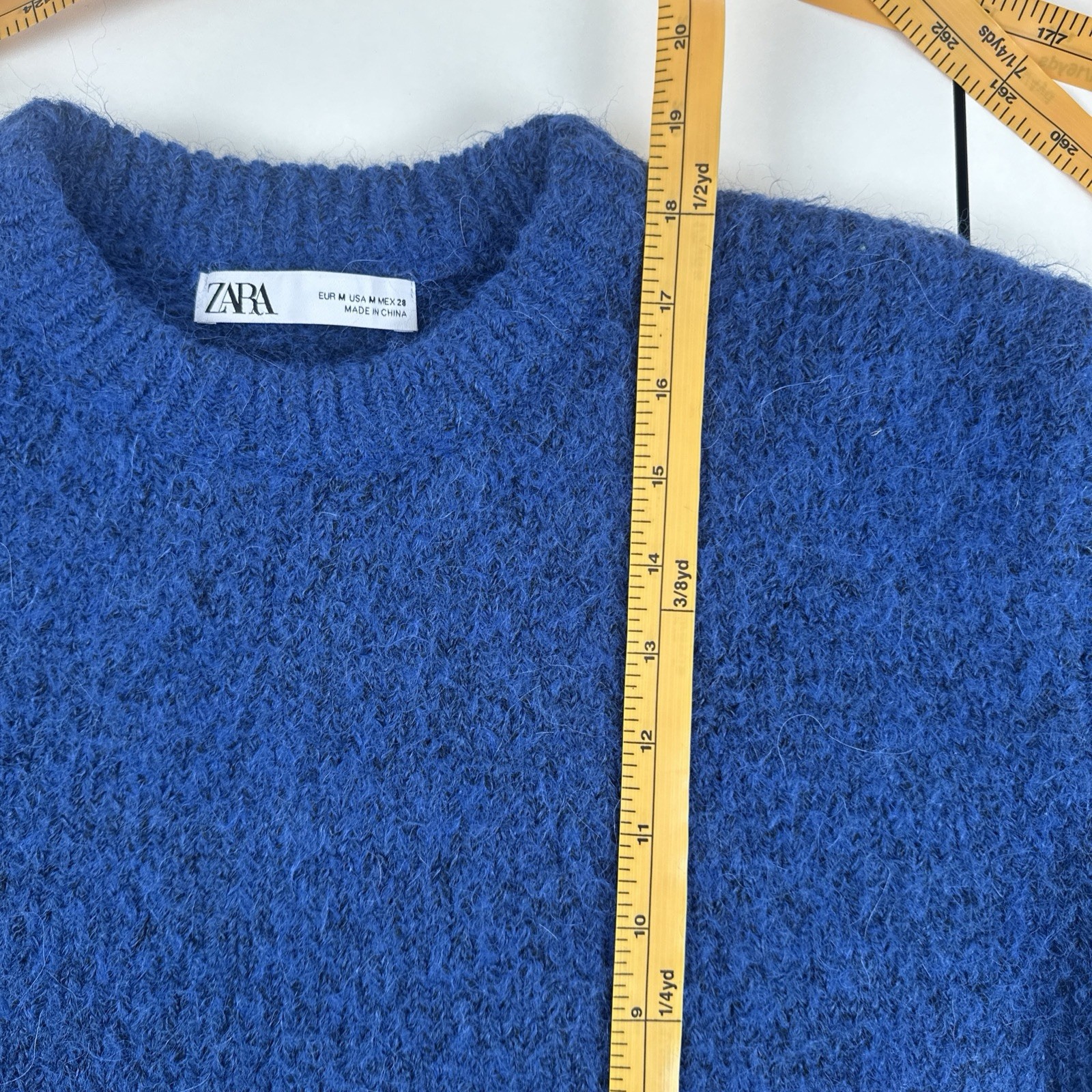 Zara Short Sleeve Wool Alpaca Blend Knit Short Sleeve Crop Sweater Sz M