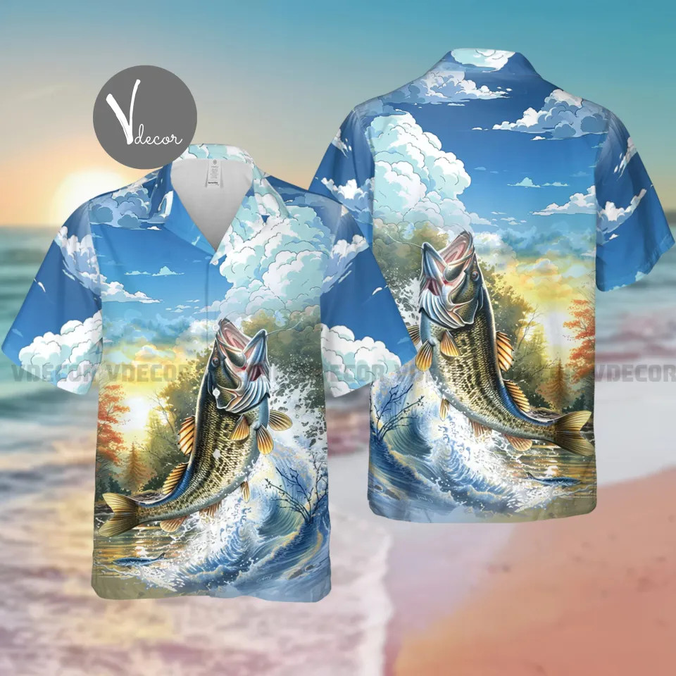 Fishing Hawaiian Shirt Summer Aloha Angler Fish Lover