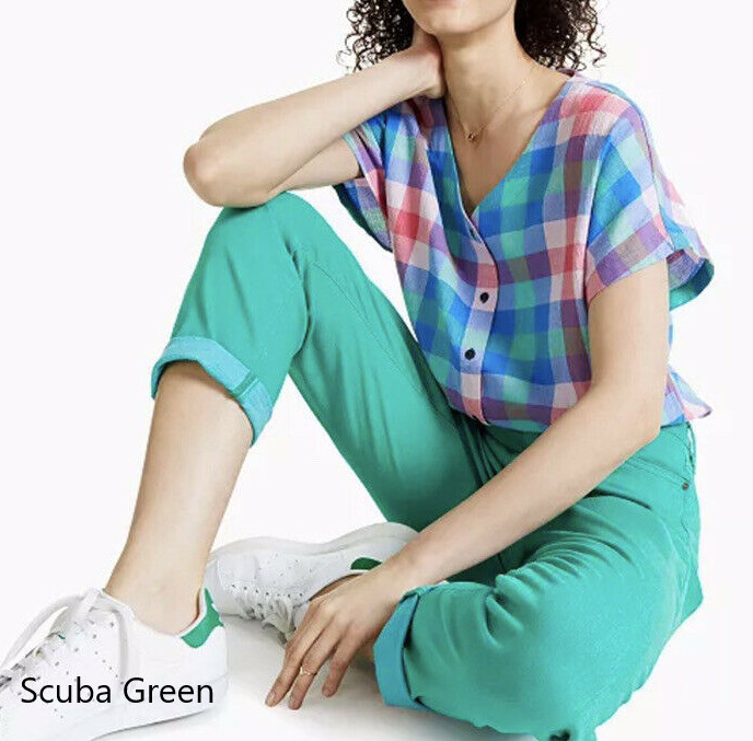 Style & Co Curvy Girlfriend Women’s Stretch Jeans Size: 12 & 16 Scuba Green