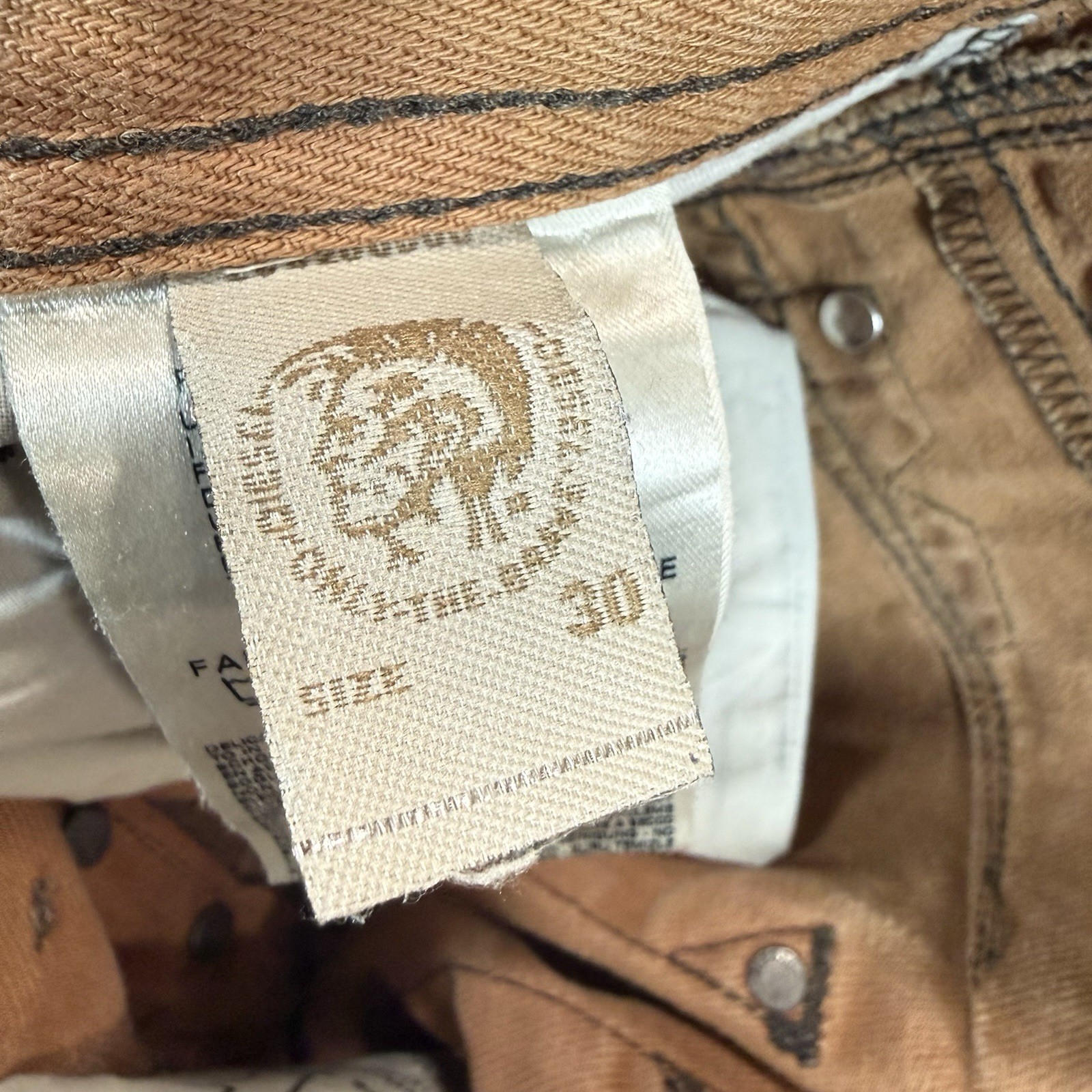 Diesel DARRON Jeans Mens 30×31 Tan Brown 3D Regular Slim Tapered Denim EUC