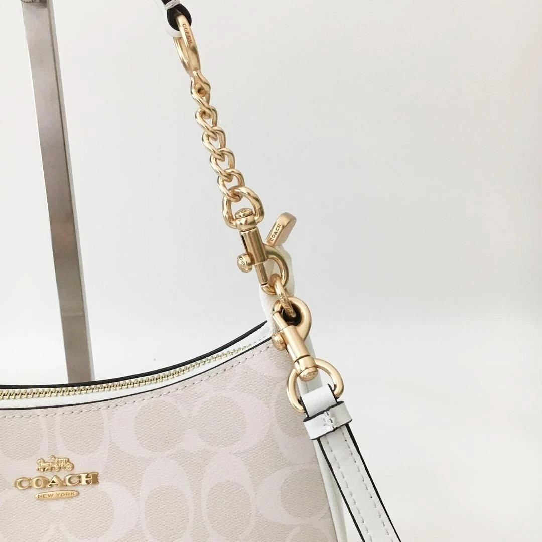 NWT COACH Teri 2Way CA548 Shoulder Bag Signature Coated Canvas White New outlet