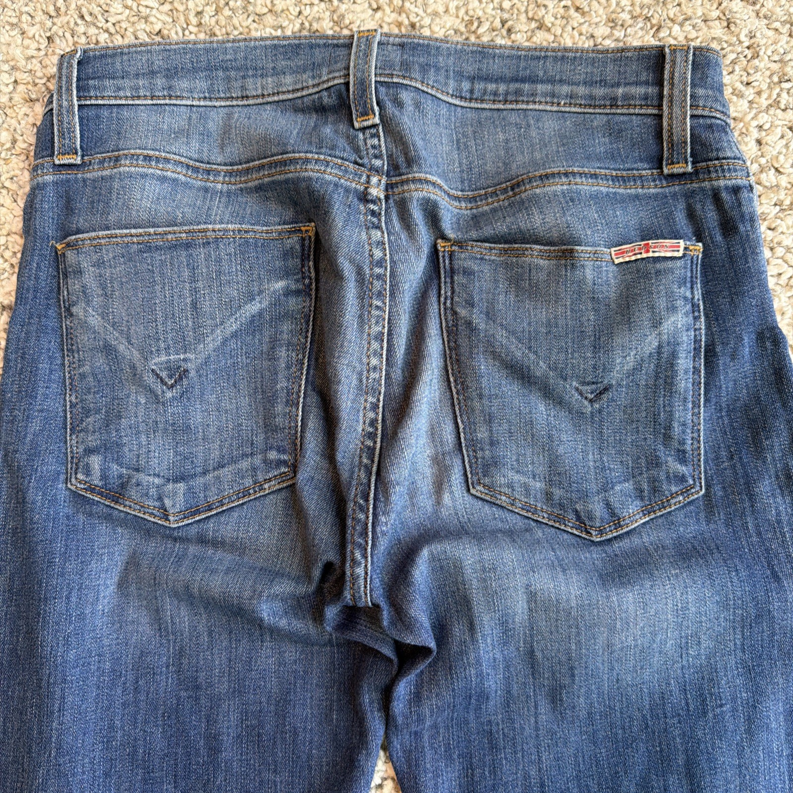 Hudson Nico Mid Rise Super Skinny Jeans Womens 27 Blue – Raw Hem Ankle