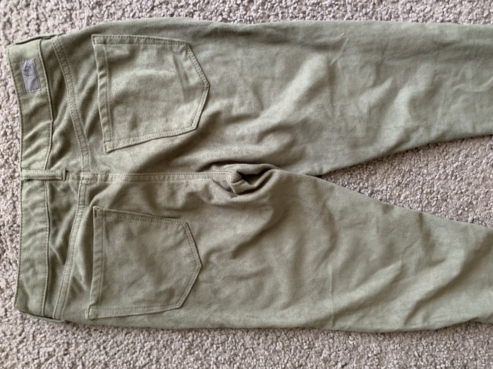 TOKYO DARLING Olive Green Suede HIGH WAISTED JEGGING Pants Women’s Sz 2 Regular