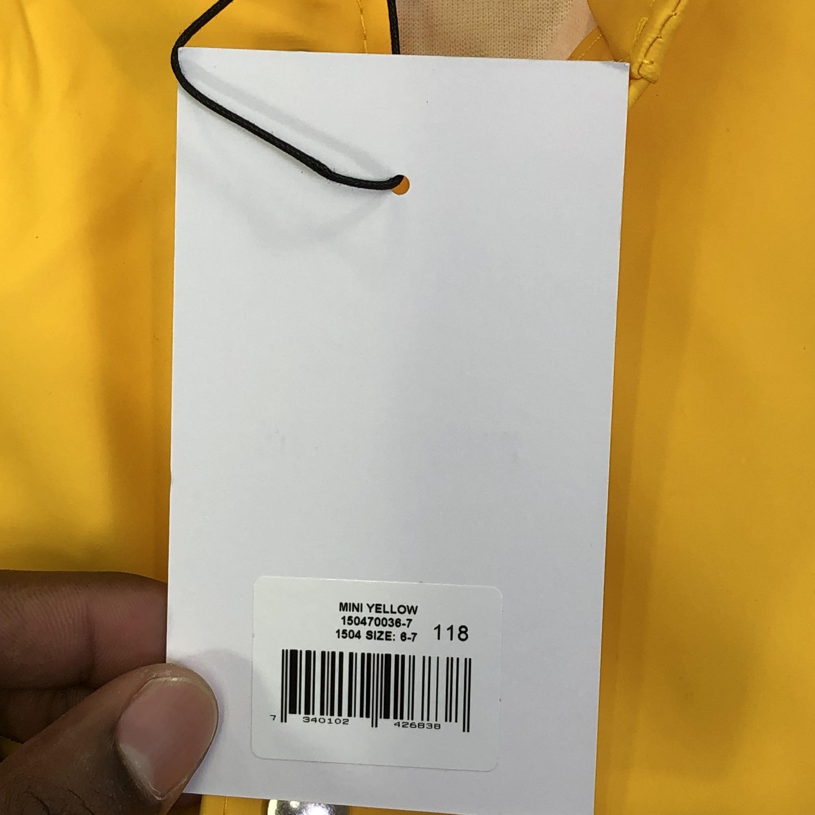 Stutterheim Raincoat Kids 6-7 Yellow Mini Hooded Snap Waterproof Rubberized