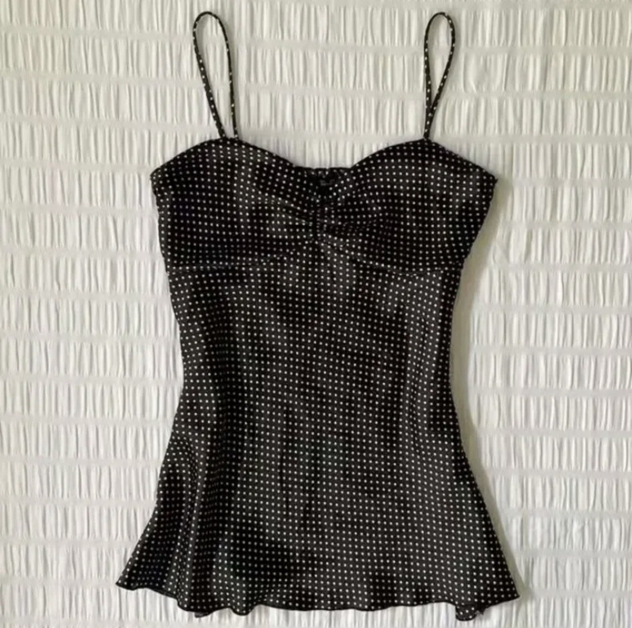 Y2K Polka Dot Spaghetti Strap Cami Top