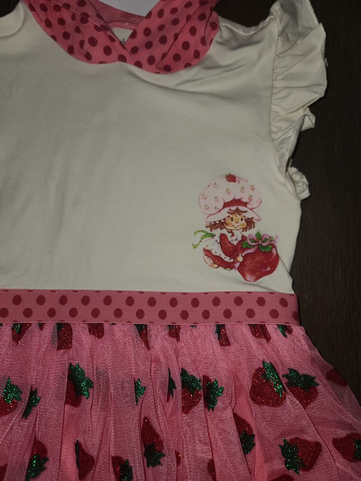 NEW GIRLS STRAWBERRY SHORTCAKE HOODED TULLE DRESS SIZE S 6-7