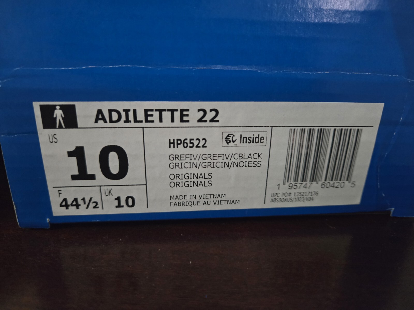 Adidas Adiltte 22 Slides Color Grey Five/ Grey Five/ Core Black Size Men 10