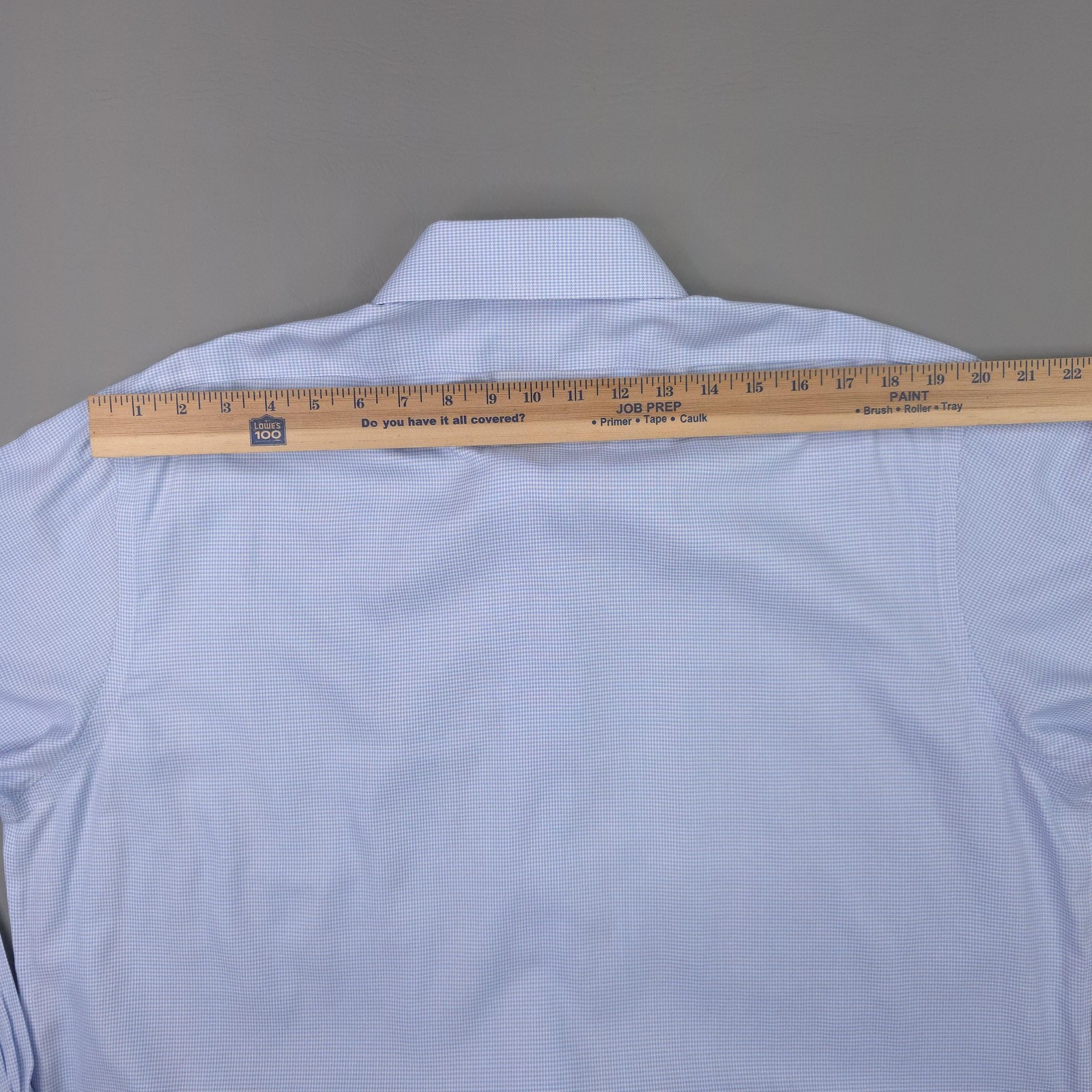 Brooks Brothers Shirt Mens 17 34/35 Blue Gingham Regular Fit Non Iron Cotton