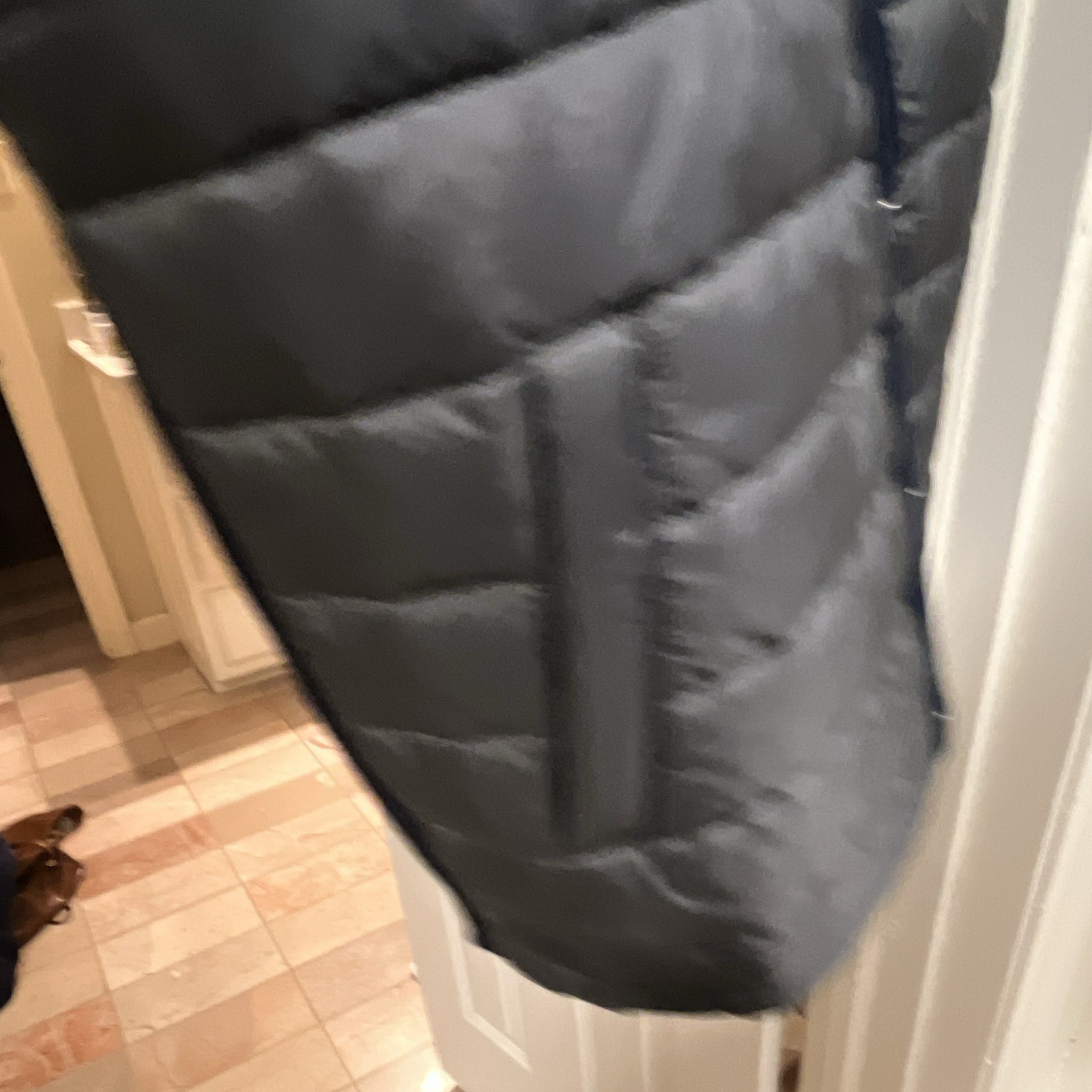 Barbour Men’s Gray/Navy Quilted Snap Front Vest Stand Collar Pockets M