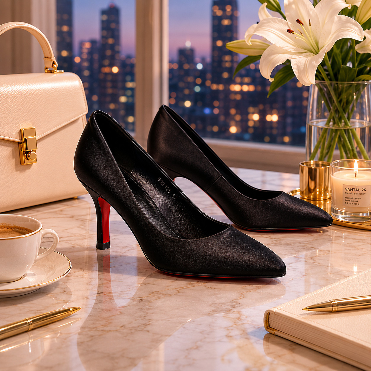 Black Satin Stiletto Pumps 7CM Pointed Toe Elegant Heels for Women AU