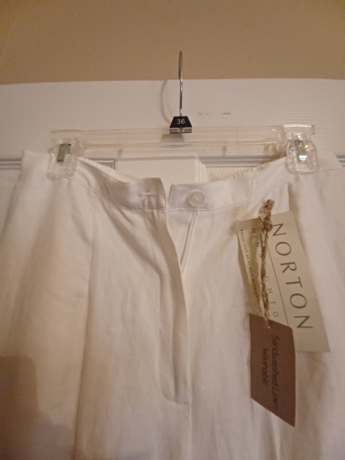 Norton McNaughton Women’s White Summer Linen Pants – Size 10T – NWT