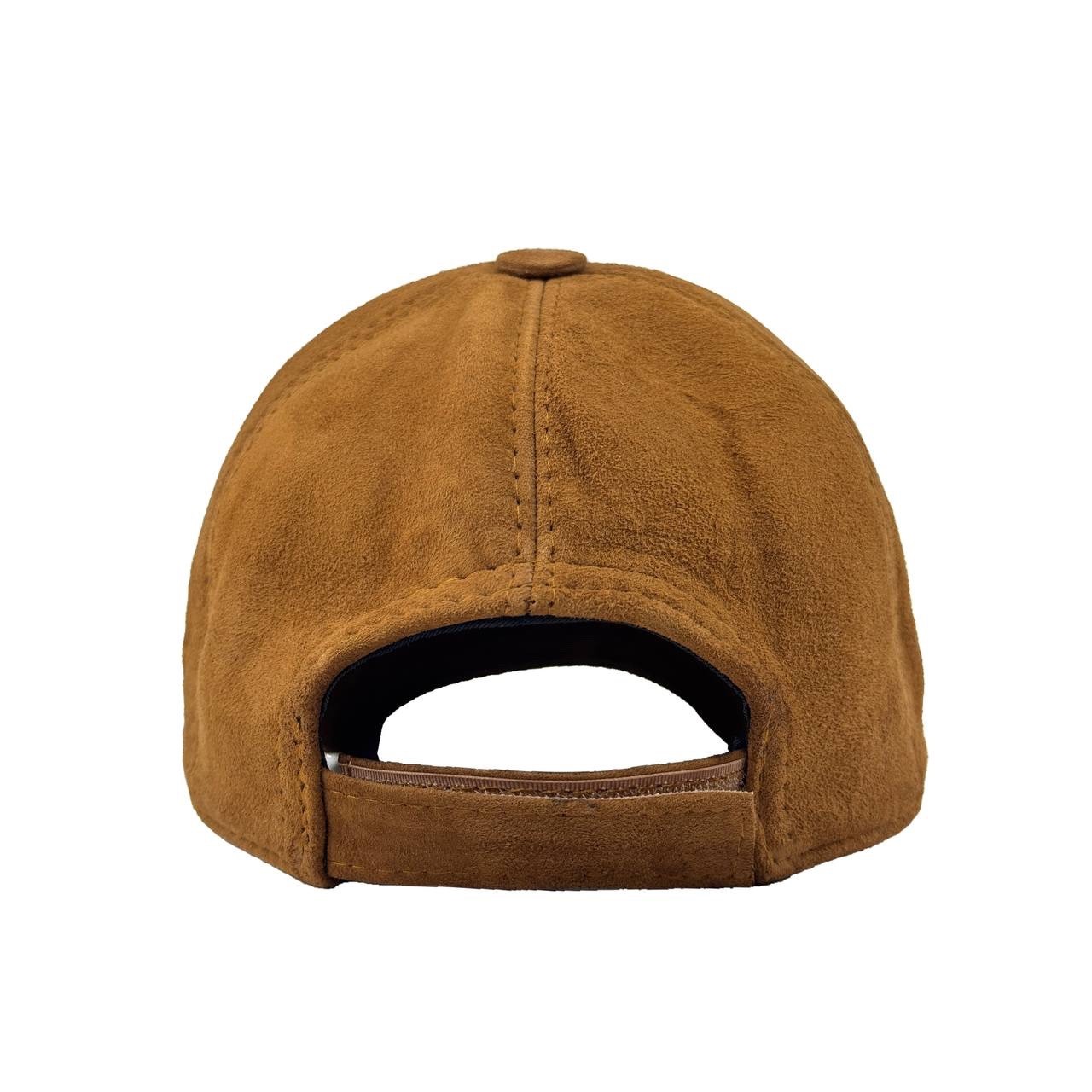 Real Suede Leather Baseball Cap for Men – Handmade Premium Quality Brown