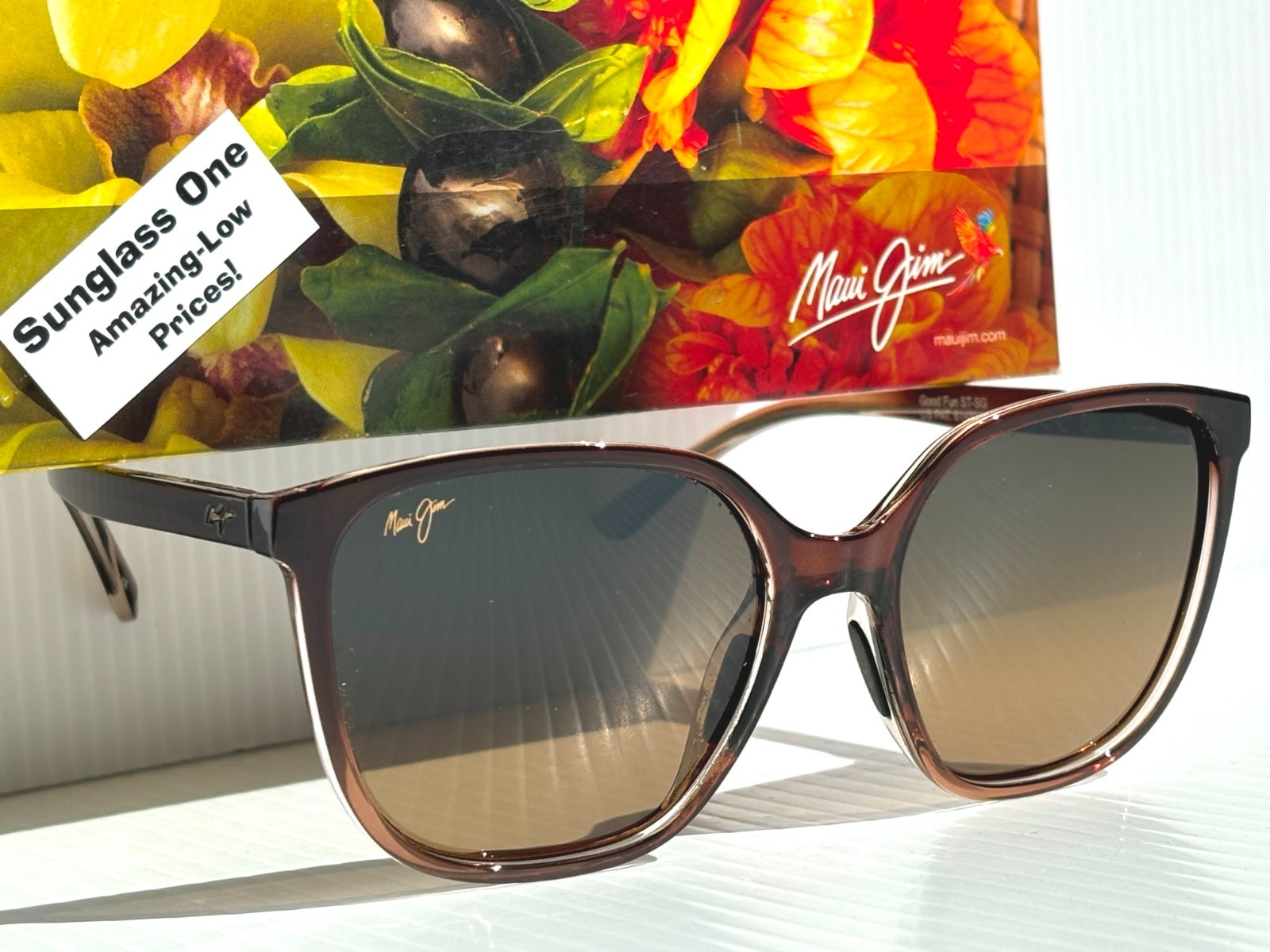 NEW Maui Jim GOOD FUN Rootbeer Fade POLARIZED HCL Bronze GLASS Sunglass HS871-01
