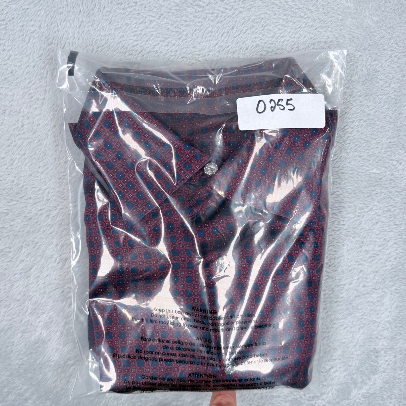 Stefano Ricci 100% Silk Button Up Shirt Mens Medium Red Blue Medallion Italy