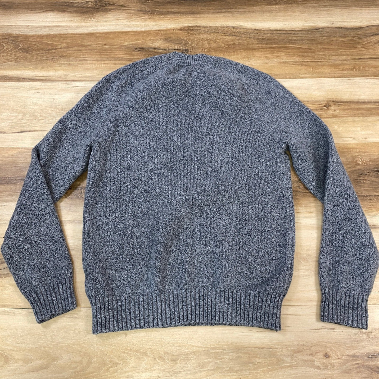 Banana Republic Sweater Mens Small Crew Neck Raglan Marled Grey Modern Casual