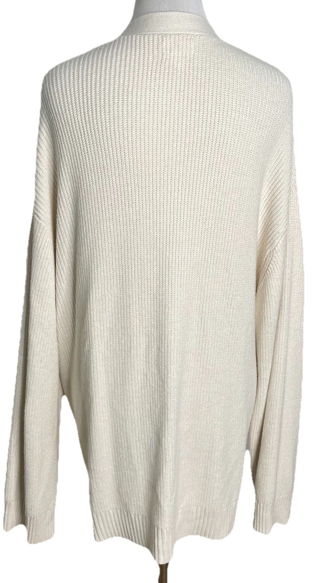 Cozy Earth Oversized Cream Old Money Soft Minimalist Quiet Luxury Cardigan XL