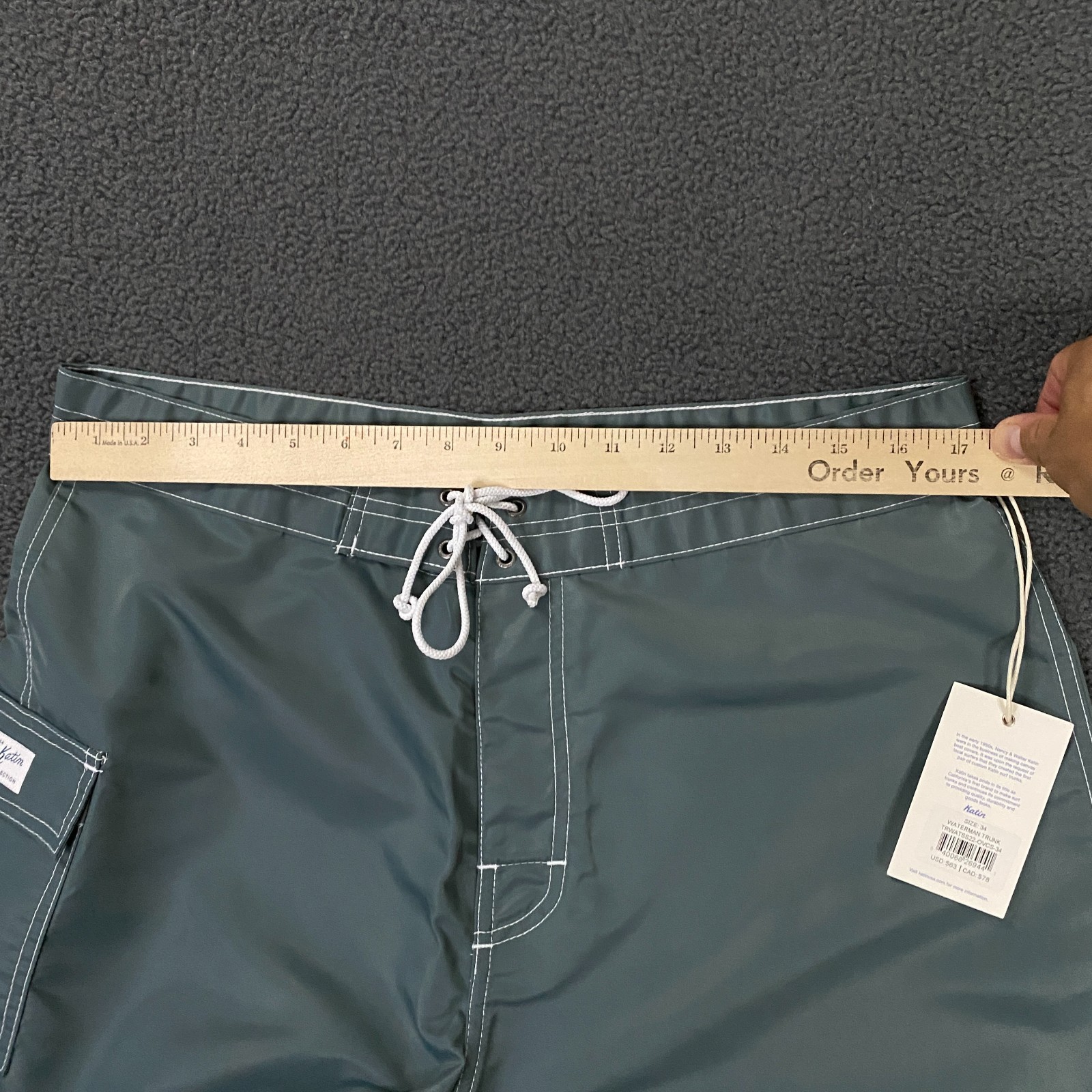 Kanvas by Katin Waterman Trunk Mens 34 Blue Swim Board Heritage Collection