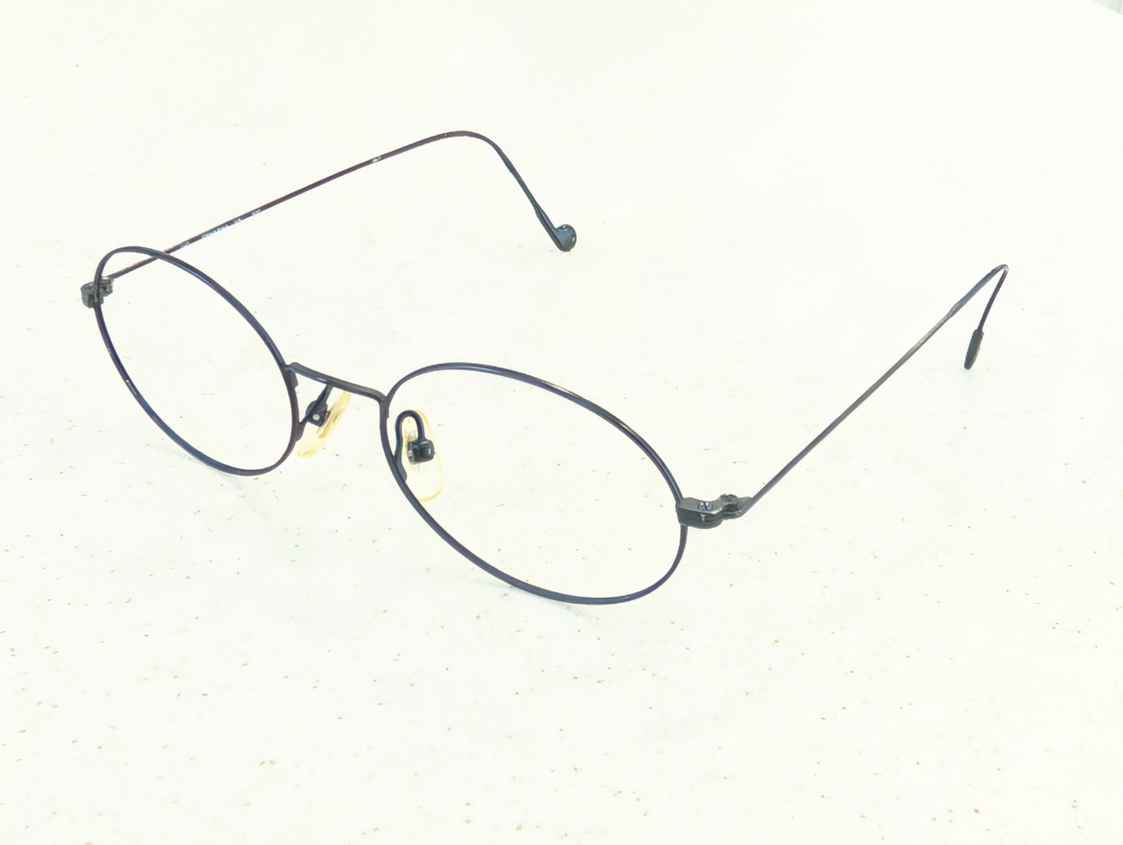 Vintage CALVIN KLEIN CK 115 Black Oval Eyeglass Frame w/ Sun Clip-On 49mm Japan
