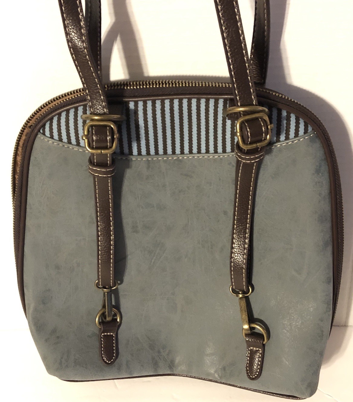 CHALA Indigo Blue Sandollar Convertible Backpack Purse Beach Summer Fashion Fun