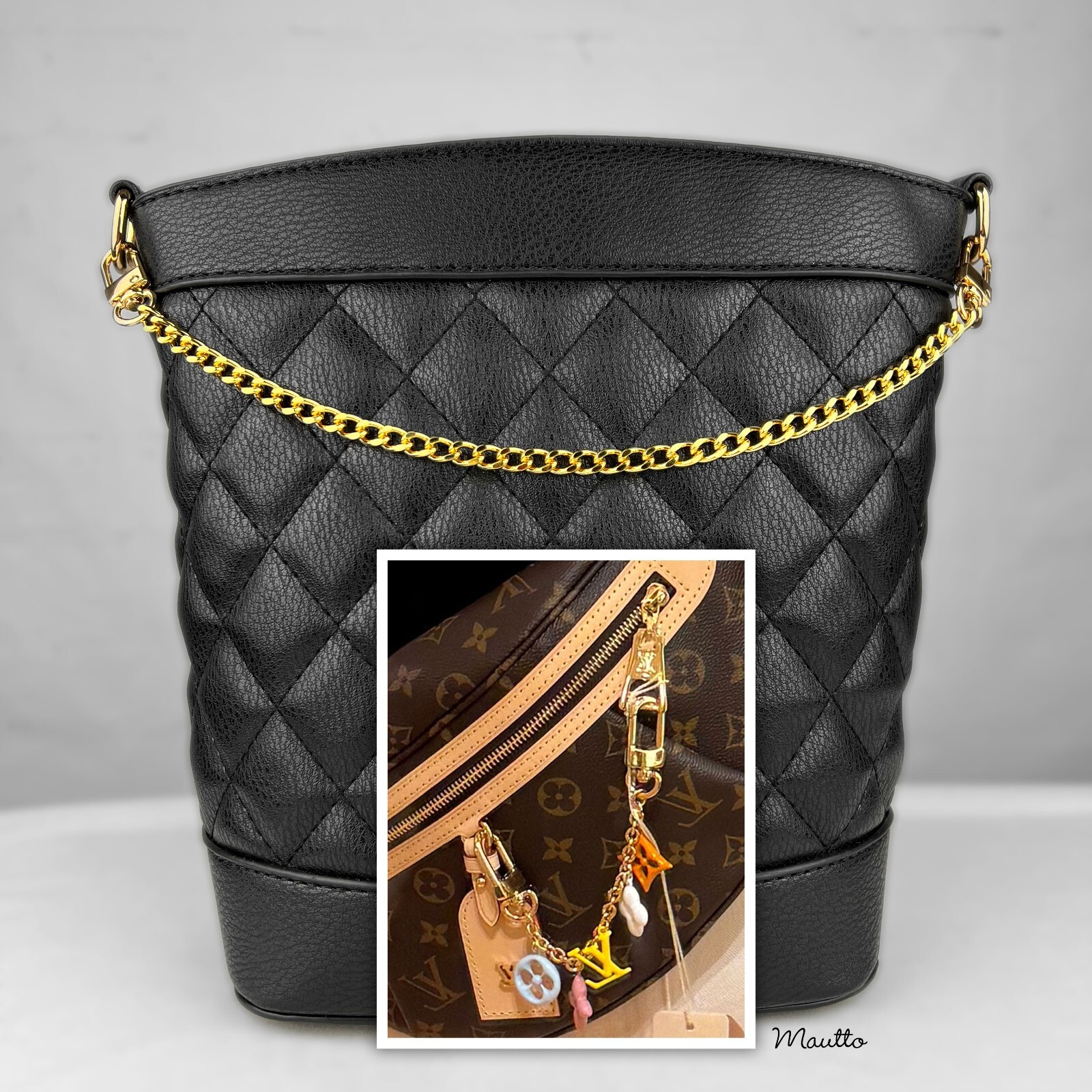 Universal Charm Chain for Purses Handbags Customize Length | Gold, Silver, Black