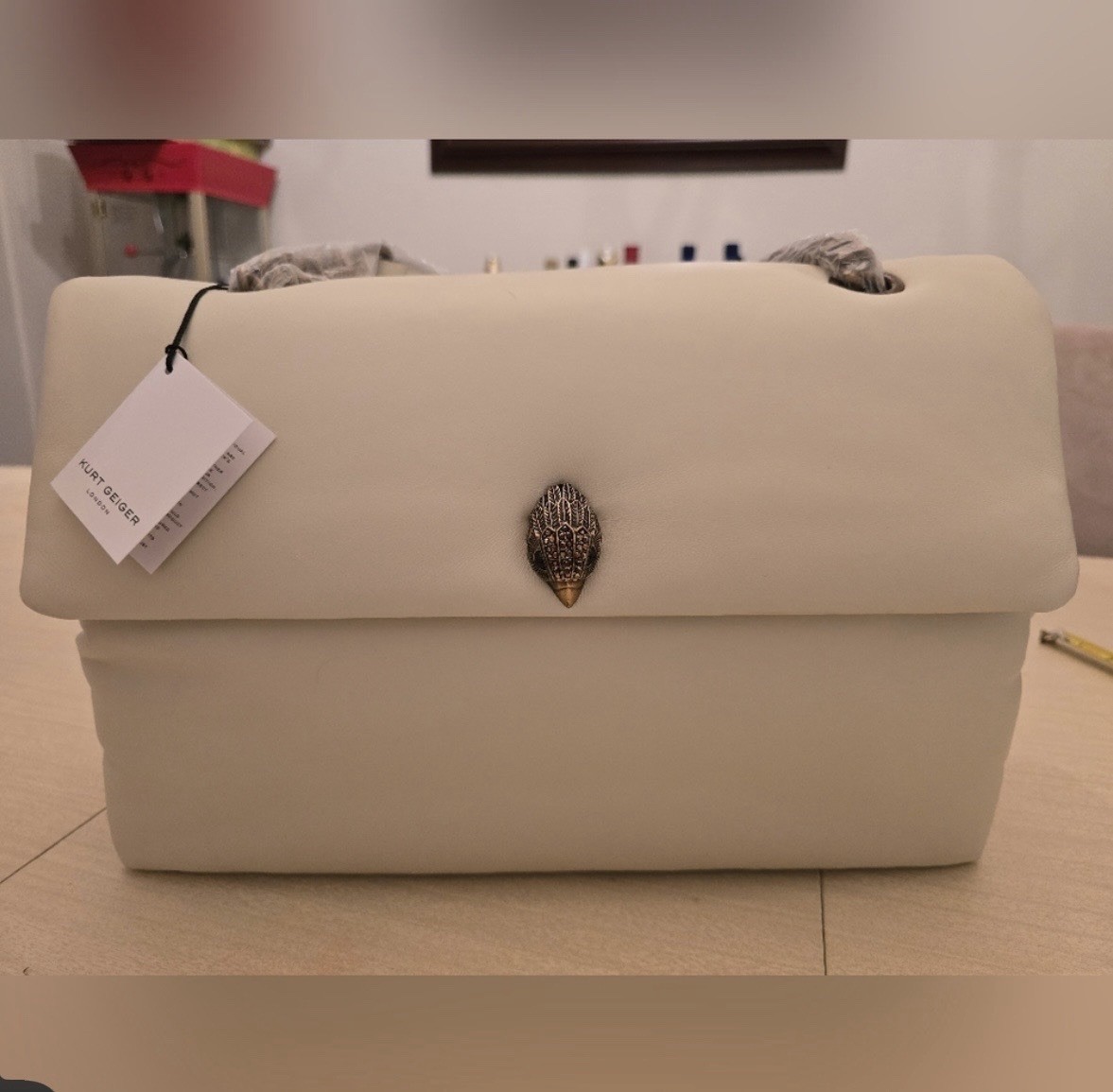 NWT Kurt Geiger London XXL KewLeather Bag with Dustbag! Size 14.9×5.9×10.25