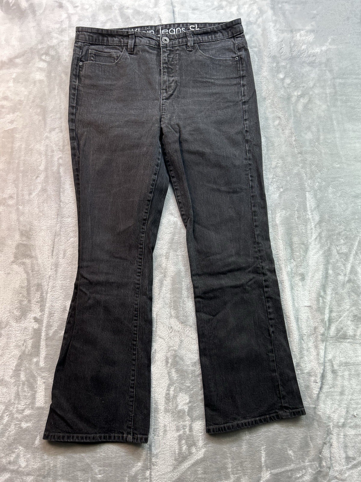 Calvin Klein Jeans Bootcut Mid Rise Womens Sz 32/14 Black Denim Western Cowgirl