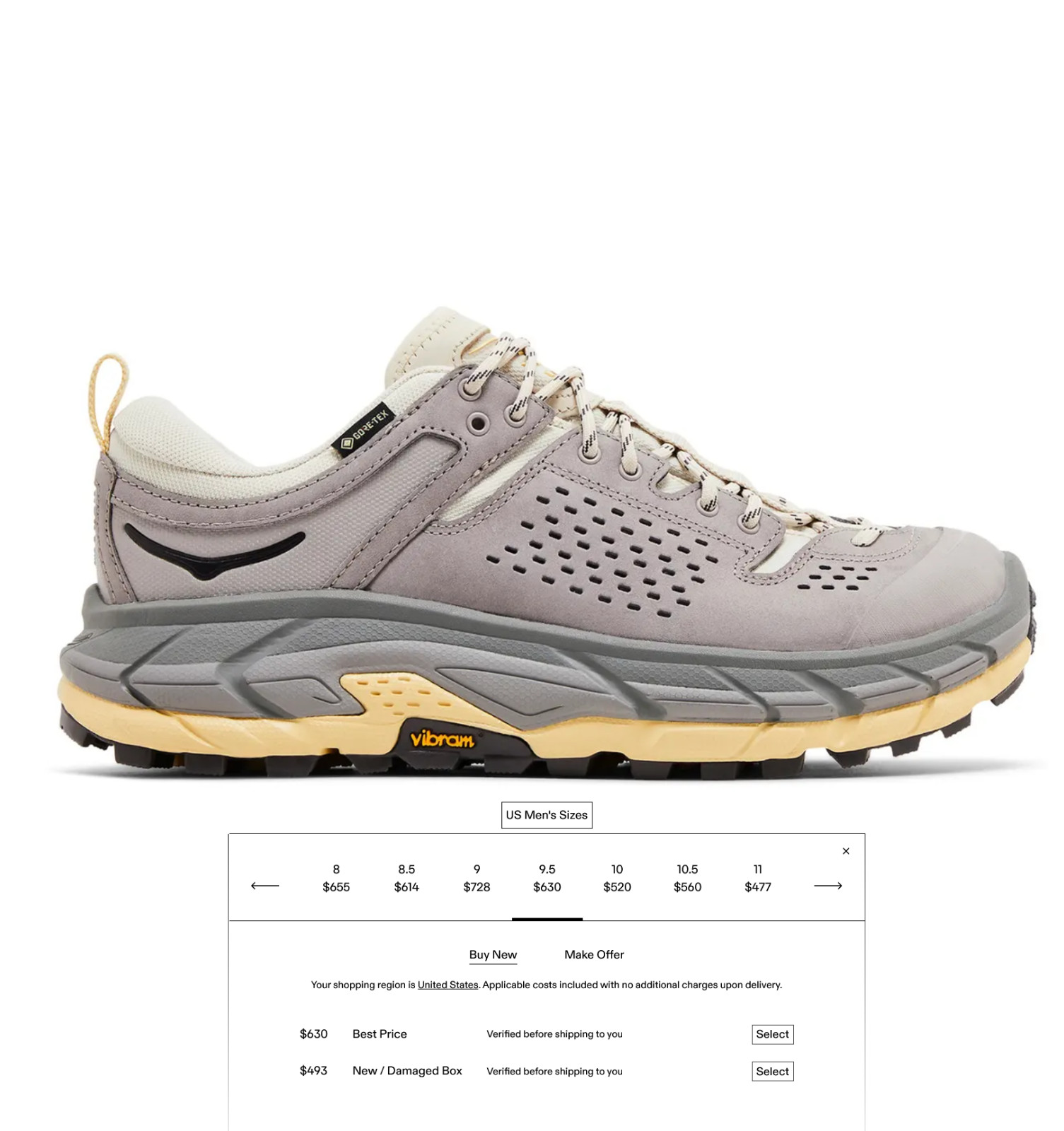 H O K A One One U Tor Ultra Lo GORE-TEX Hiking 9.5 Oatmilk Opal 43 1/3 EUR