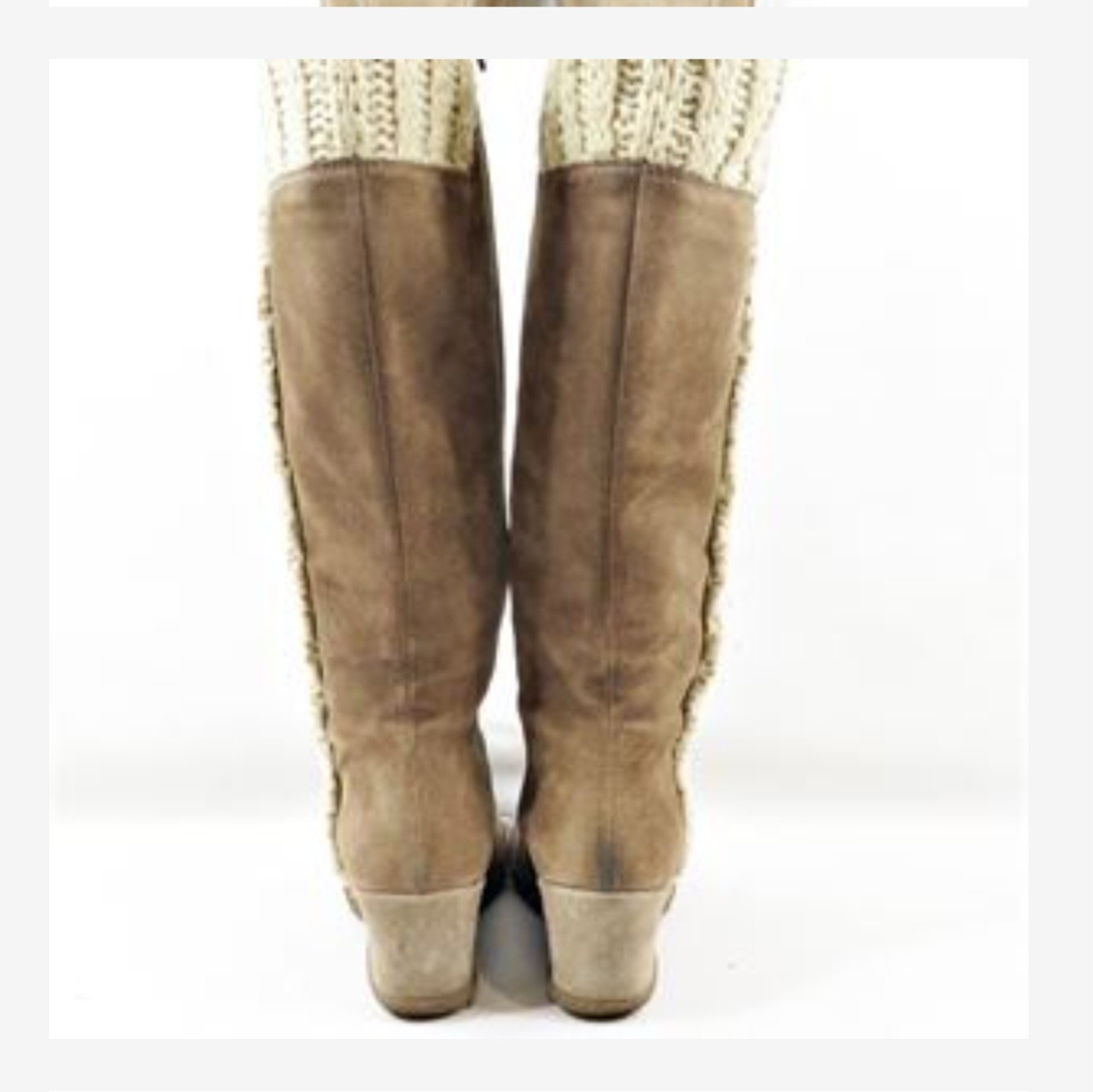 Aquatalia Quantum Suede Knit Knee-High Boots Boho Cottagecore Regencycore 8.5