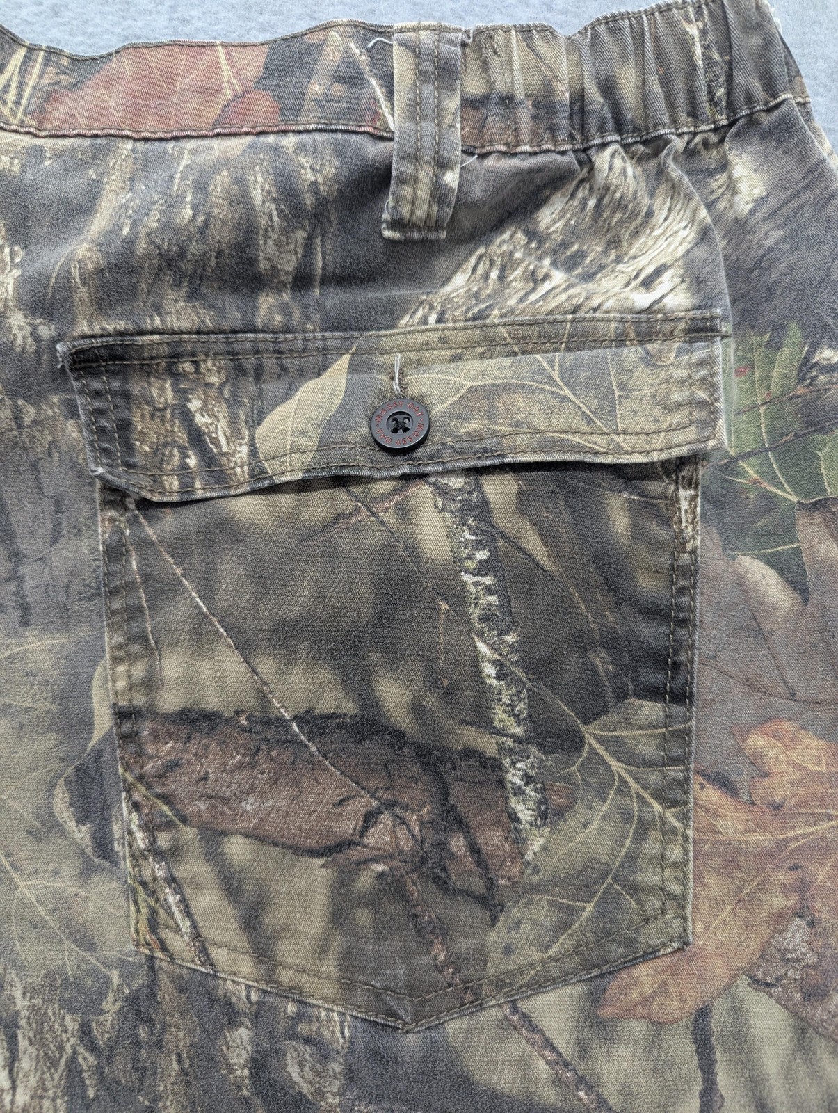 Mossy Oak Cargo Pants Mens 2XL 44-46 Brown Camo Elastic Waist Hunting Outdoor